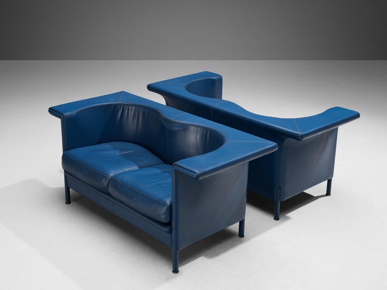 Antonio Citterio for Moroso 'Cricket' Sofas in Blue Leather