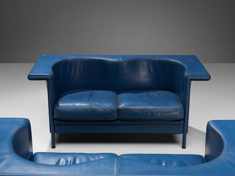 Antonio Citterio for Moroso 'Cricket' Sofas in Blue Leather