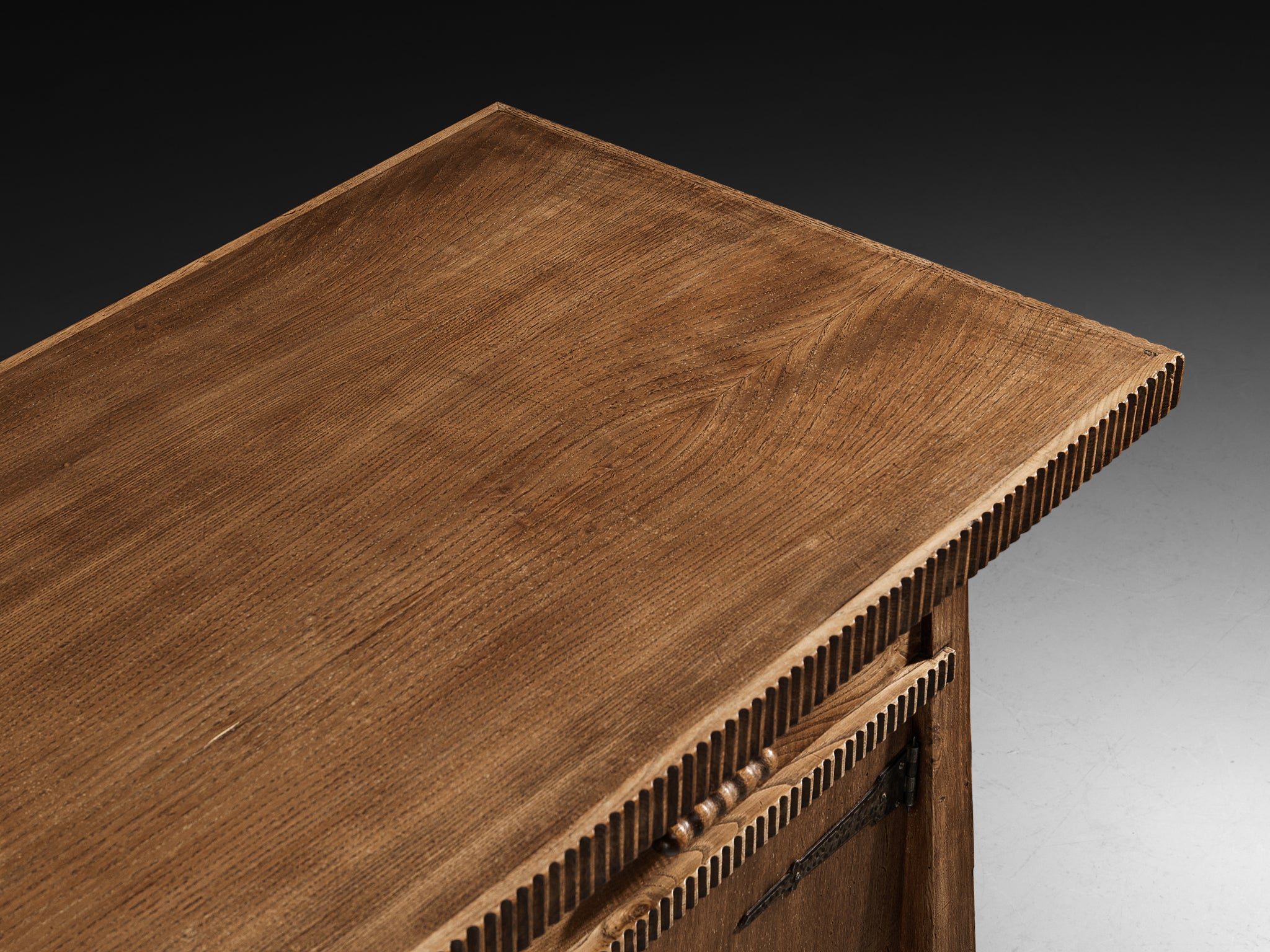 Ernesto Valabrega for Studio Vittorio Valabrega Sideboard in Solid Oak and Iron