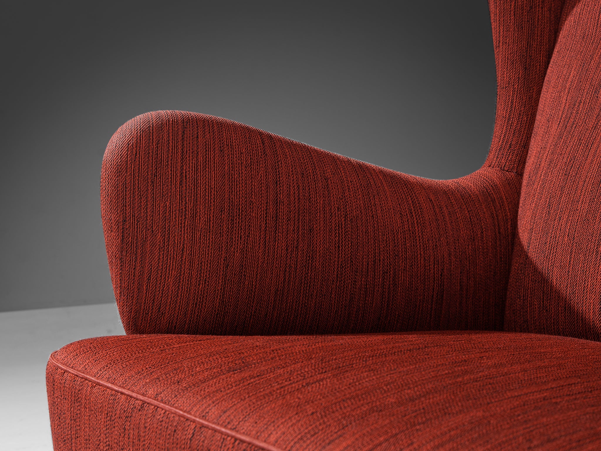 Danish Wingback Chair in Red Upholstery seating Morentz