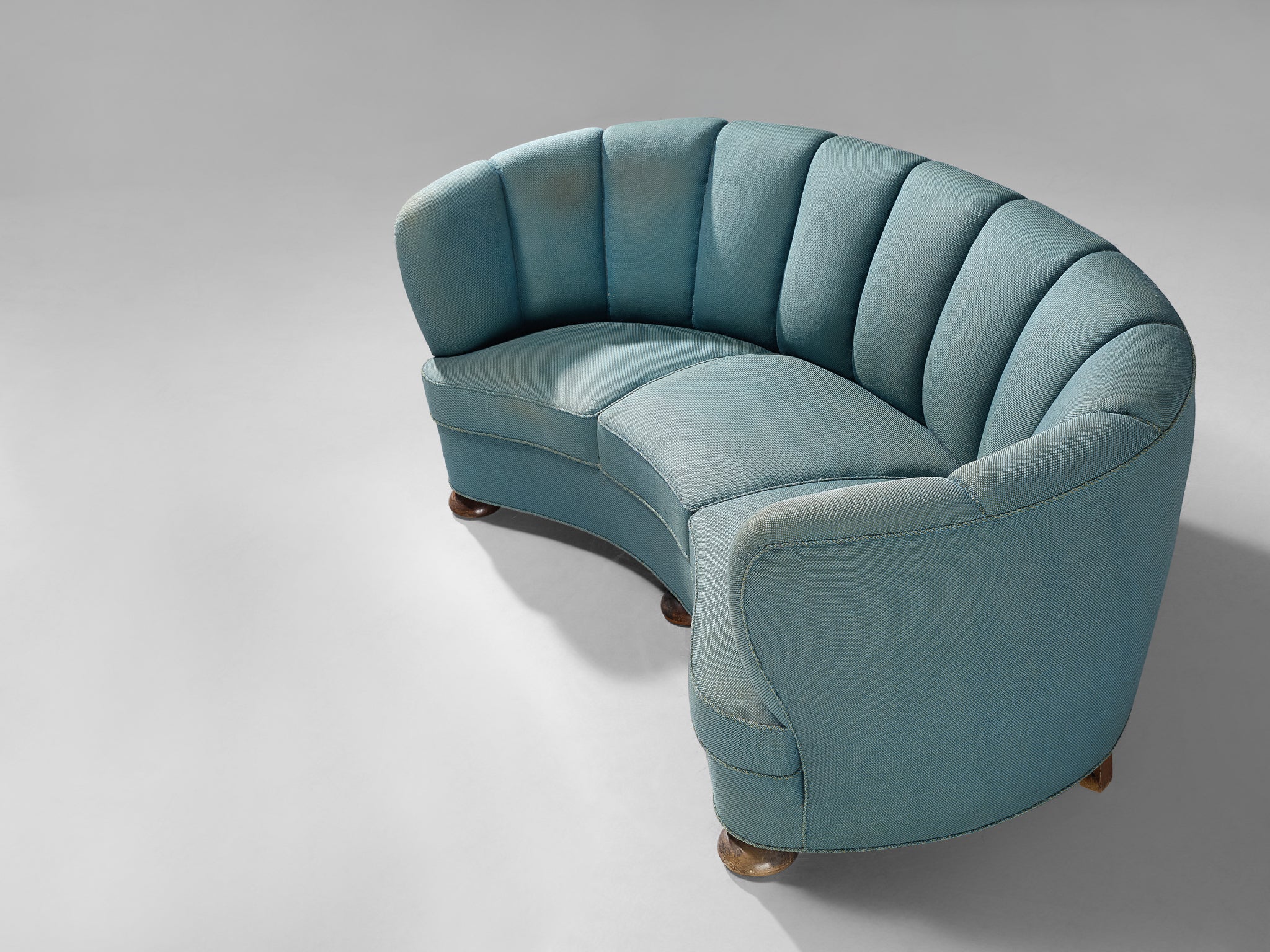 Danish Banana Sofa in Muted Teal Upholstery Seating Morentz