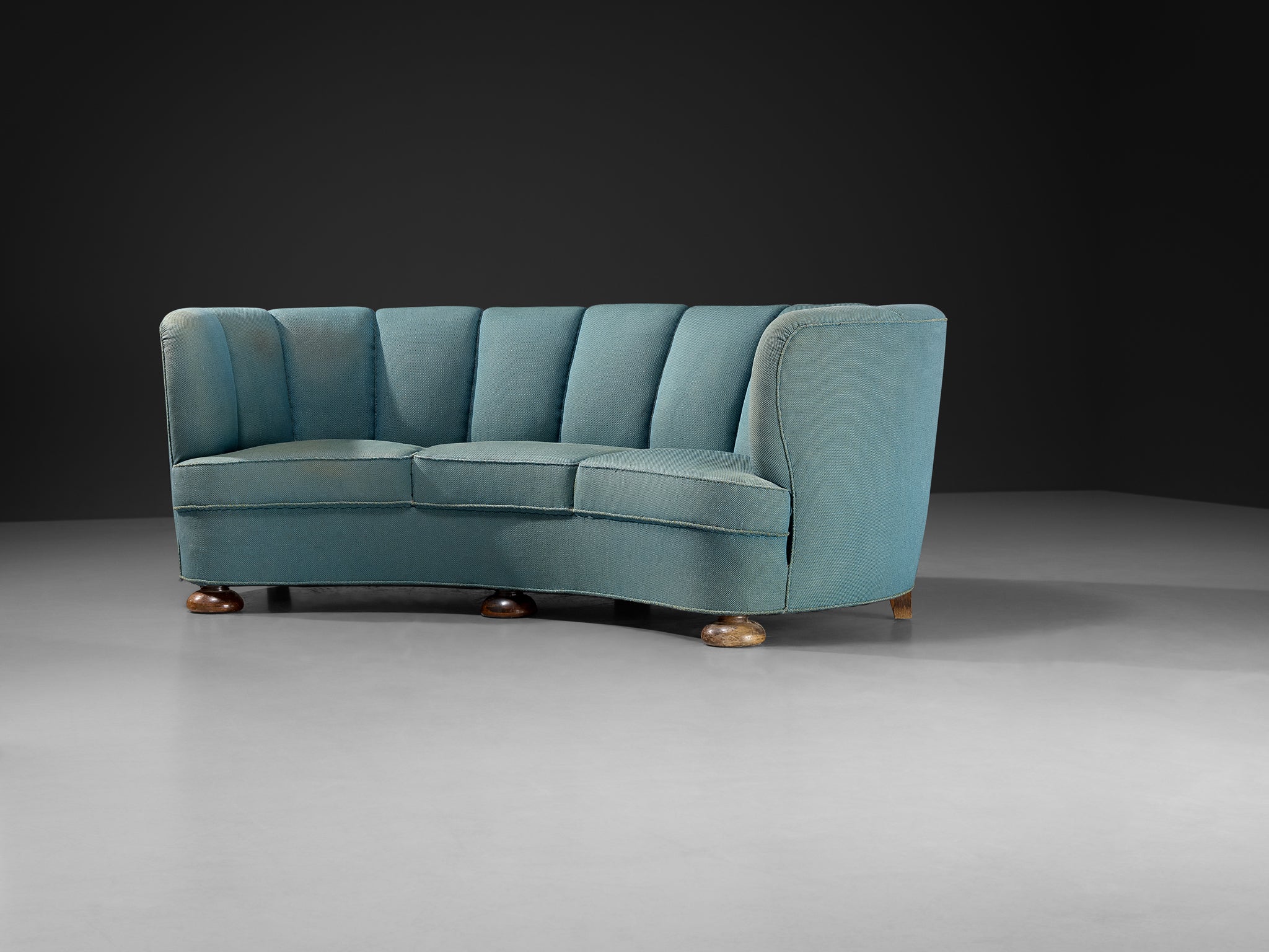 Danish Banana Sofa in Muted Teal Upholstery Seating Morentz