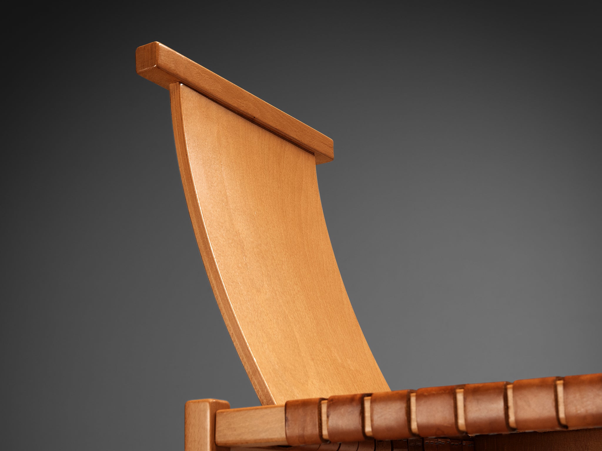 Italian Set of Four Dining Chairs With Woven Leather Seats and High Backrests Seating Morentz