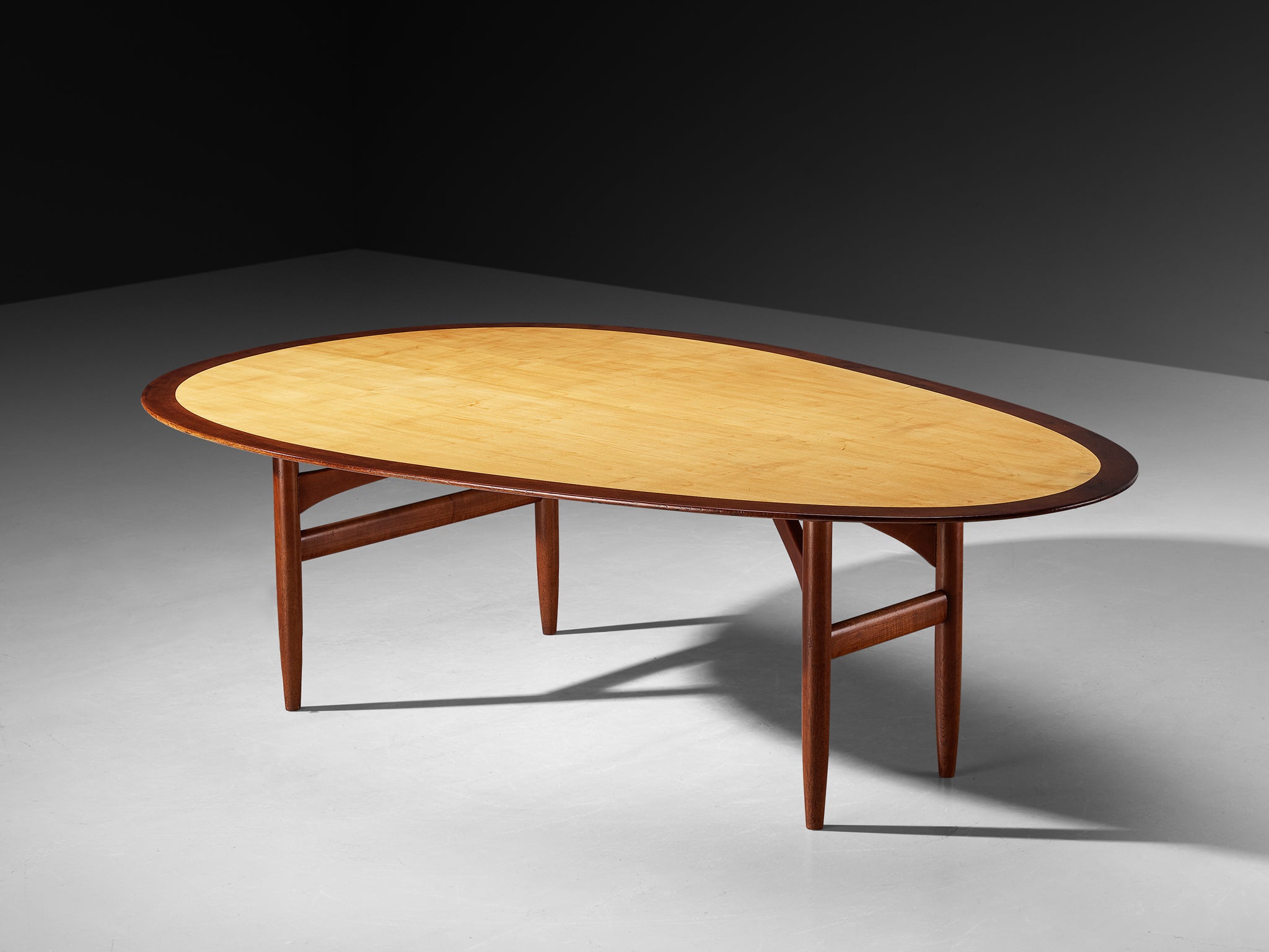Remarkable Dining Table by Danish Cabinetmaker in Teak and Maple Tables Morentz