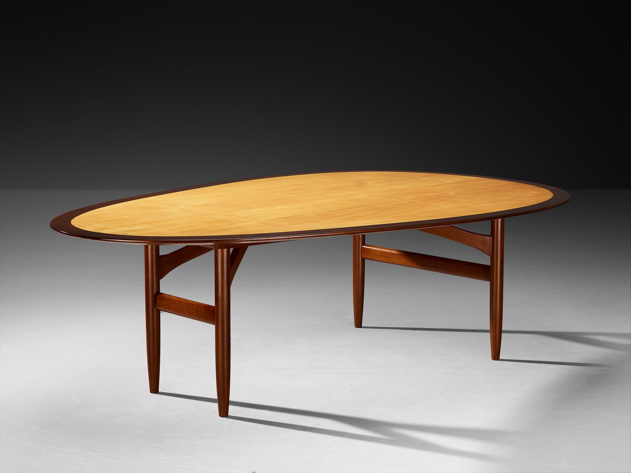 Remarkable Dining Table by Danish Cabinetmaker in Teak and Maple Tables Morentz