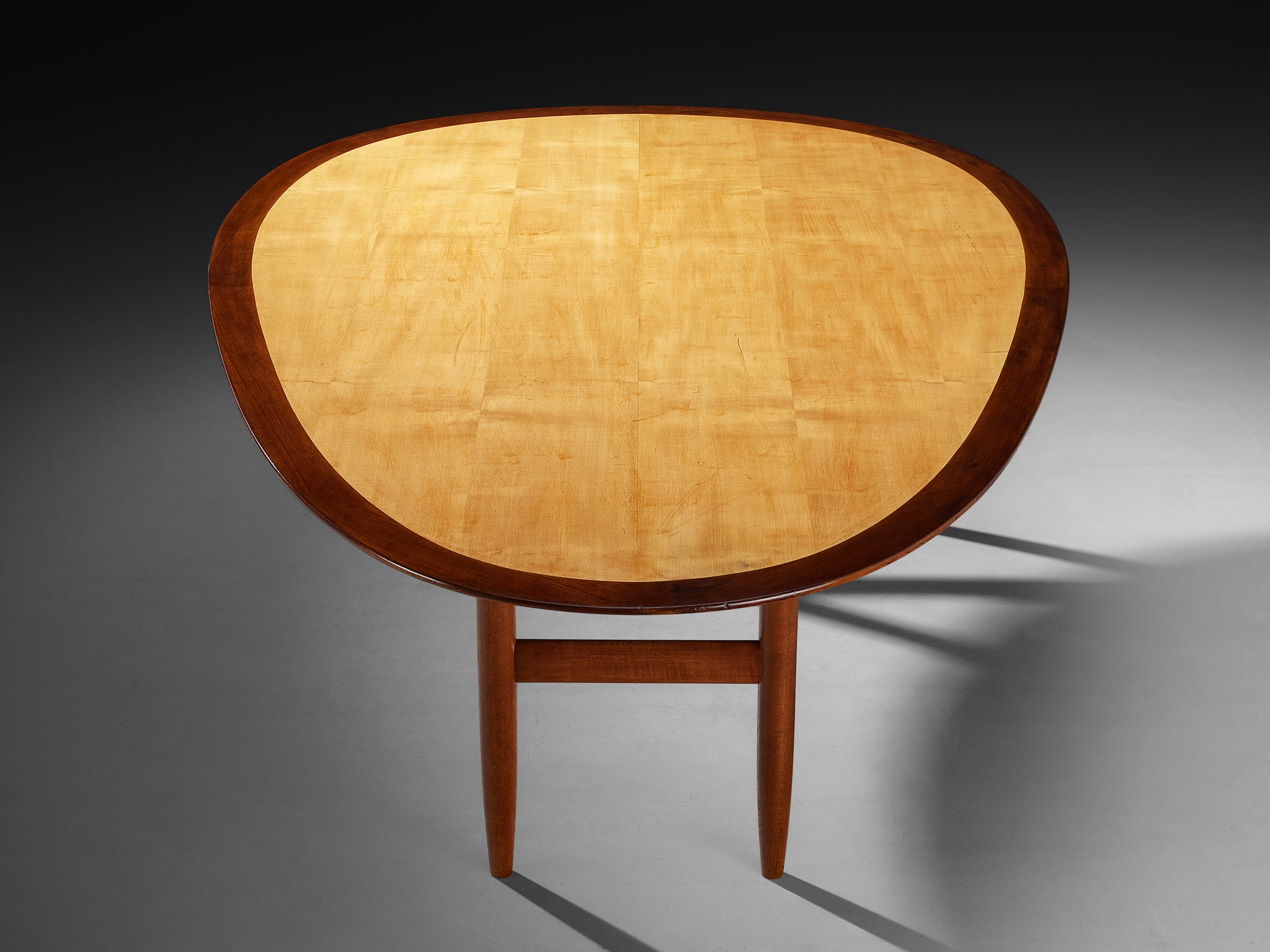 Remarkable Dining Table by Danish Cabinetmaker in Teak and Maple Tables Morentz