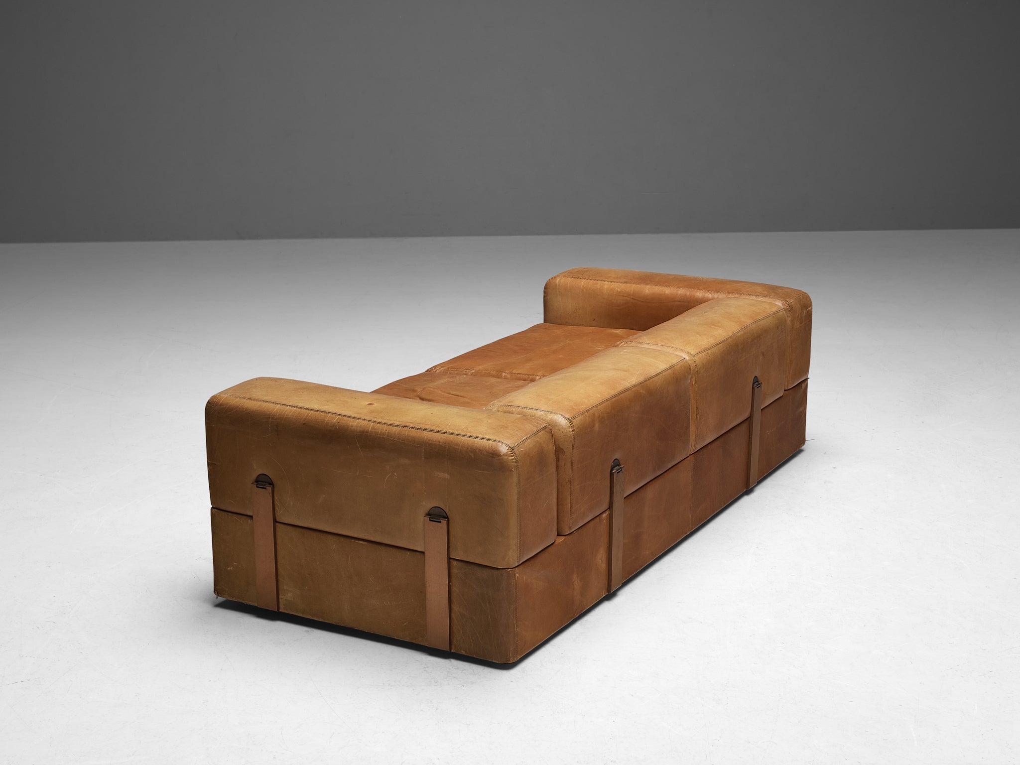 Tito Agnoli for Cinova Daybed Sofa in Cognac Leather seating Morentz