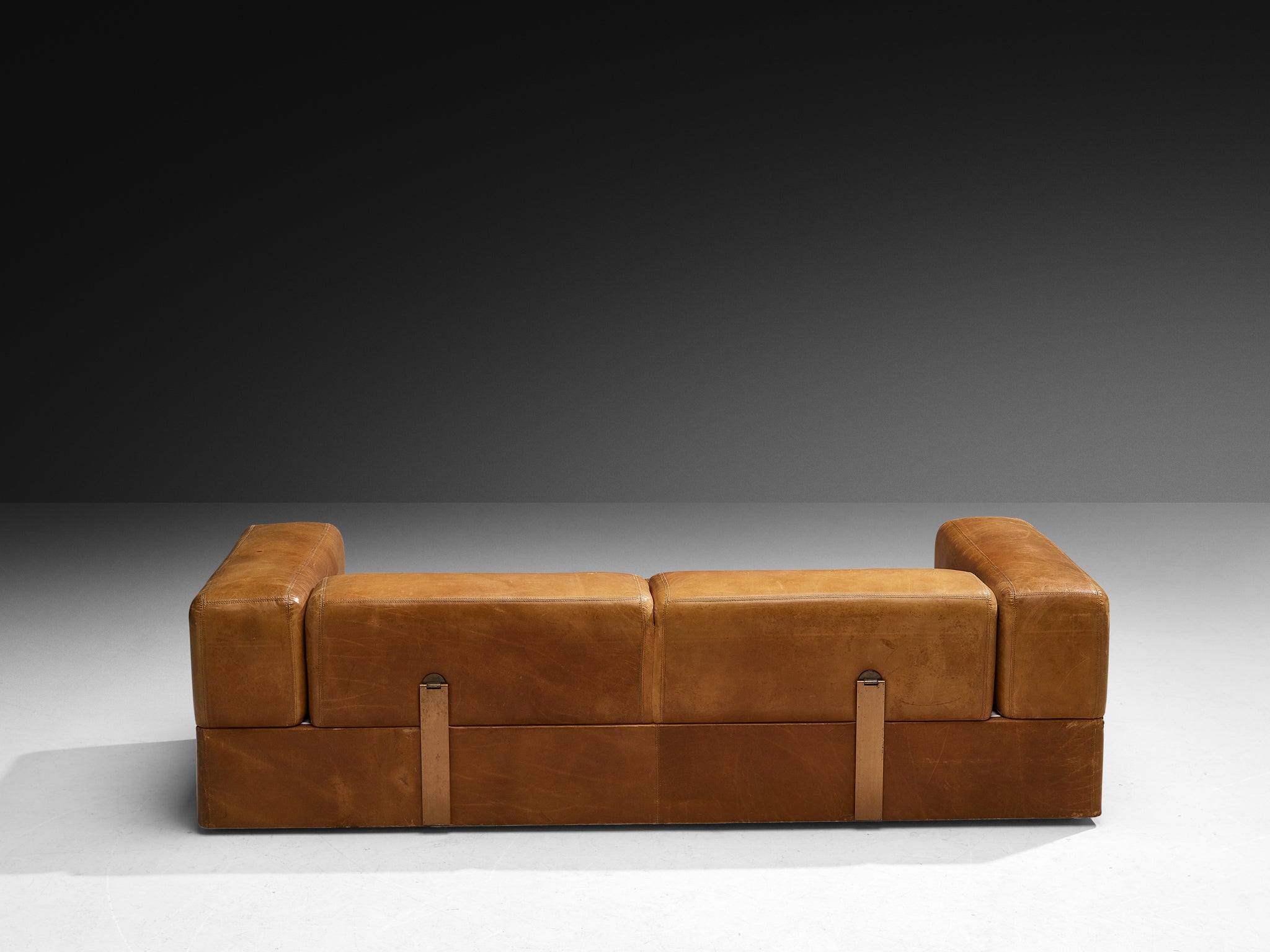 Tito Agnoli for Cinova Daybed Sofa in Cognac Leather