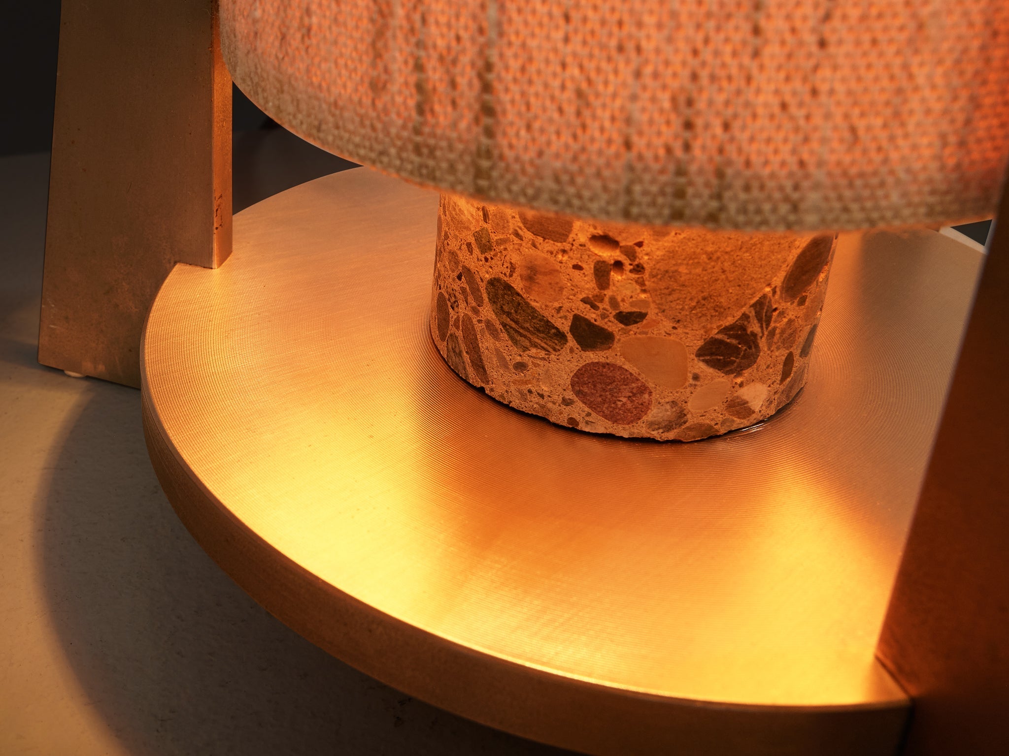 Tripod Table Lamp in Terrazzo Stone and Steel lighting Morentz