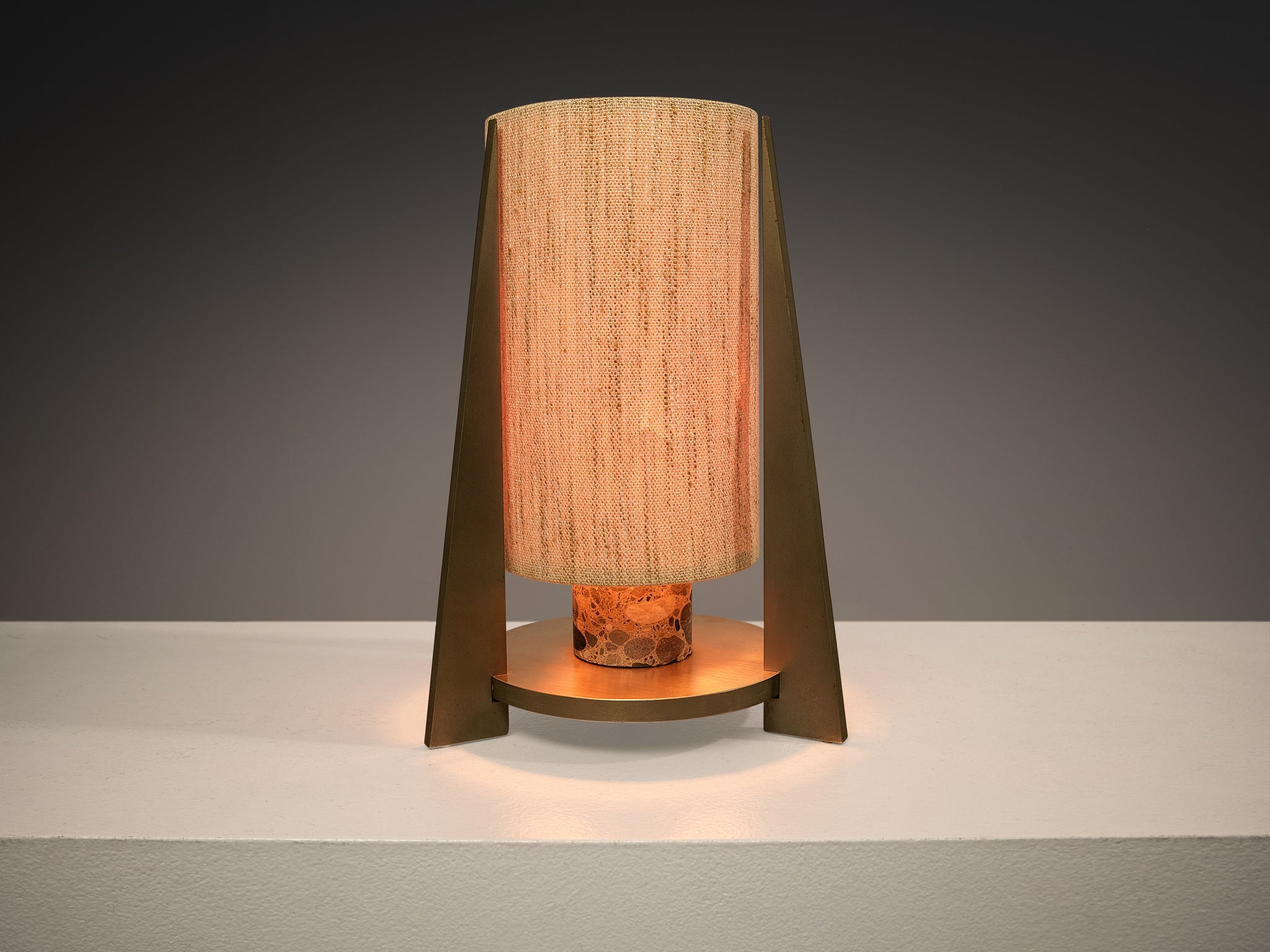 Tripod Table Lamp in Terrazzo Stone and Steel lighting Morentz