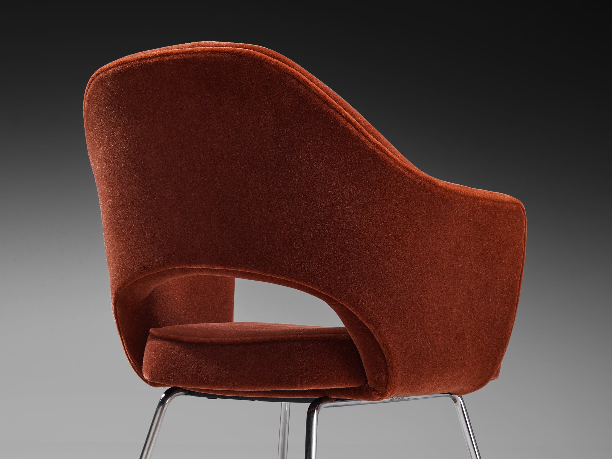 Eero Saarinen Limited Edition ‘Conference’ Armchair in Orange Fabric