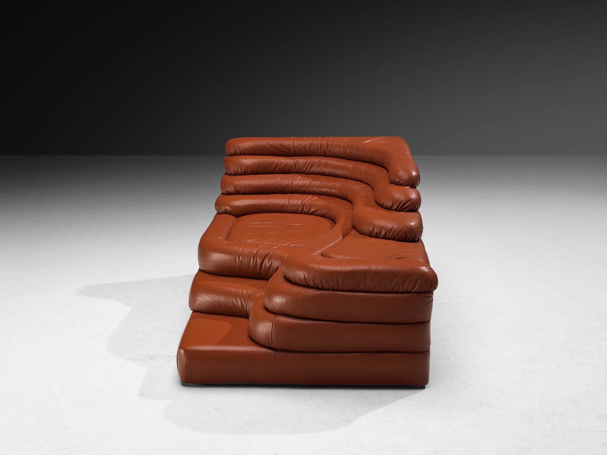 Ubald Klug for De Sede 'Terrazza' Landscape in Red Brown Leather Seating Morentz
