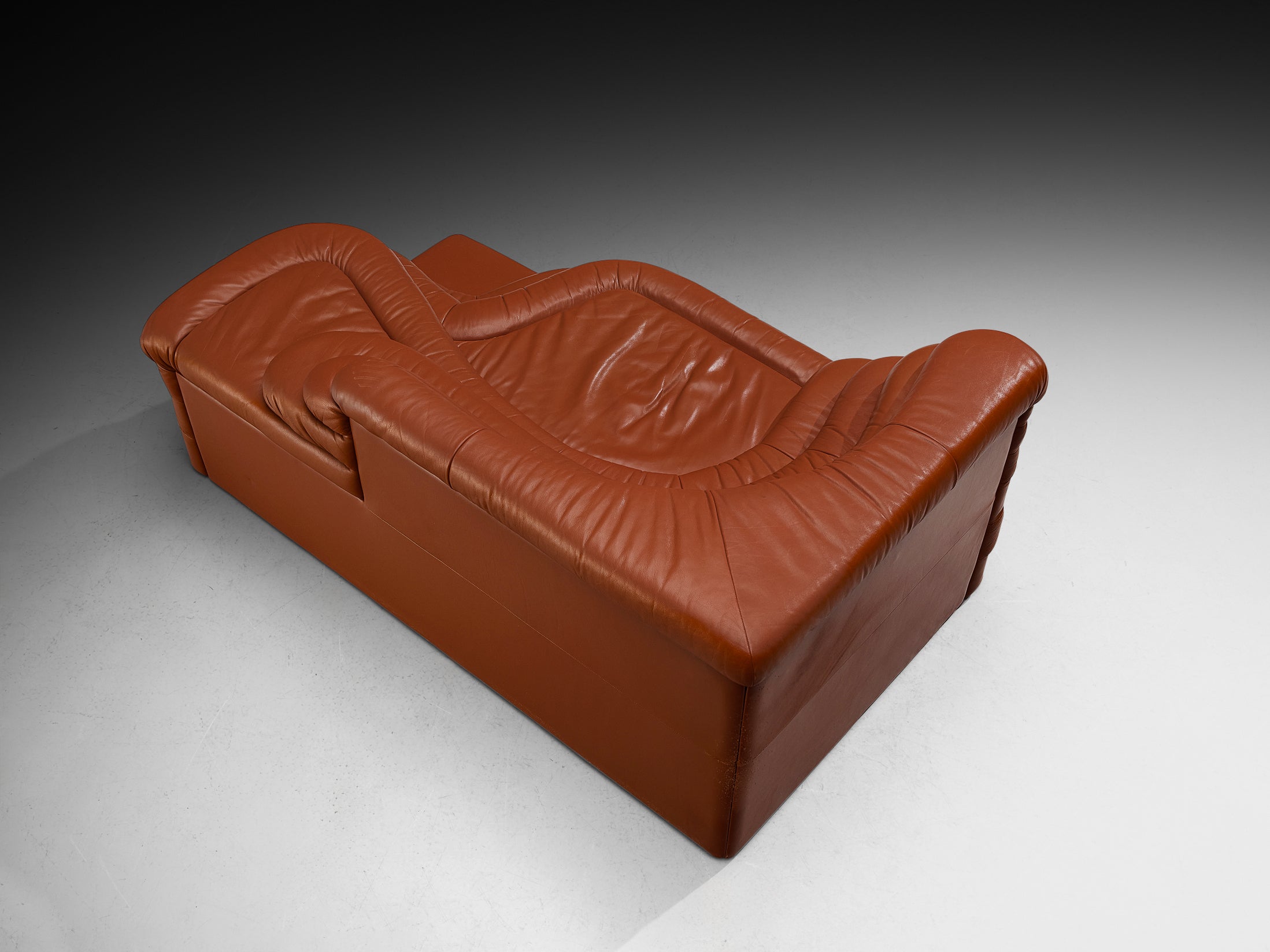 Ubald Klug for De Sede 'Terrazza' Landscape in Red Brown Leather Seating Morentz