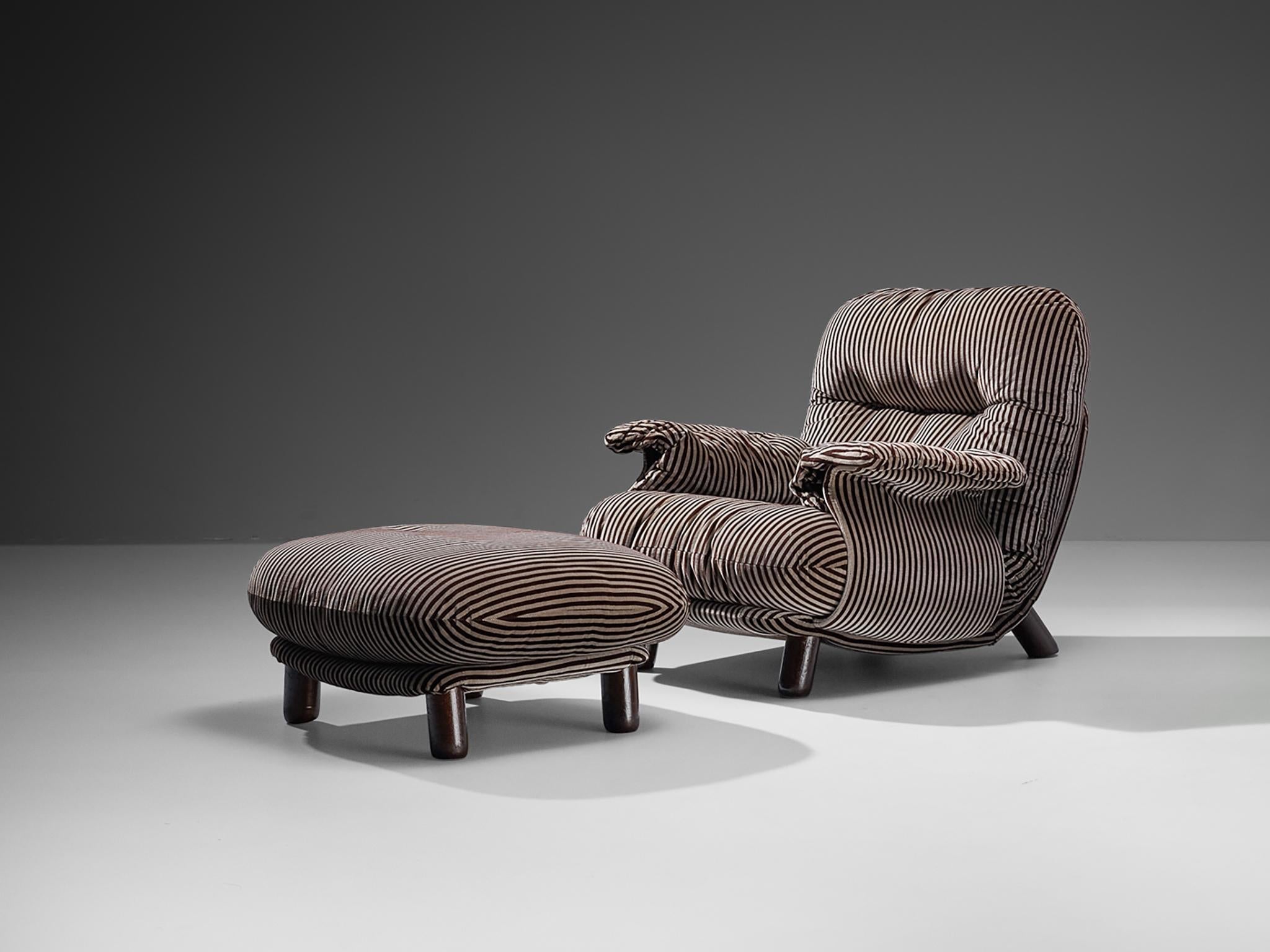 E. Cobianchi for Insa Lounge Chair with Ottoman