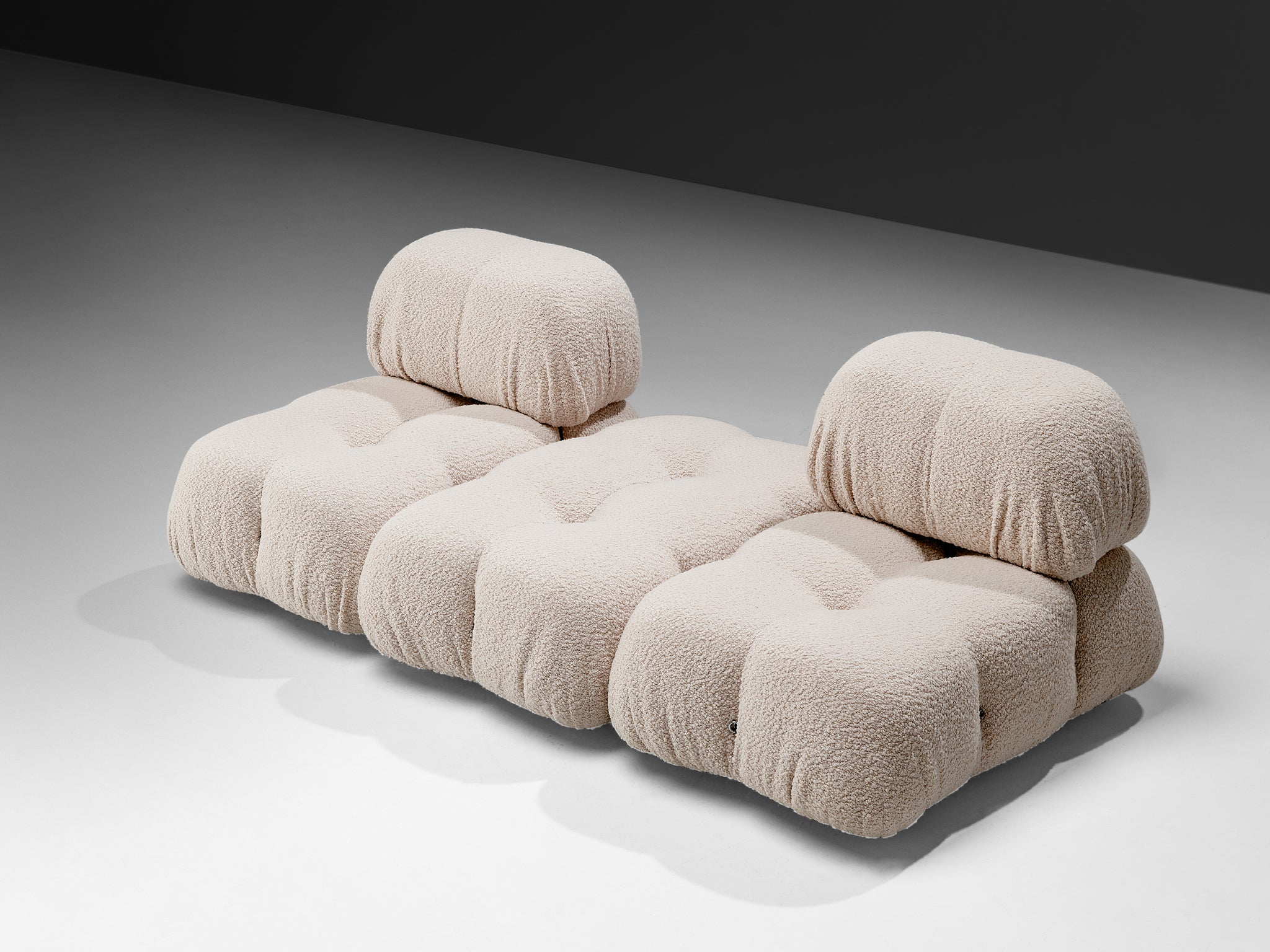 Mario Bellini Reupholstered 'Camaleonda' Modular Sofa in White Boucle Seating Morentz