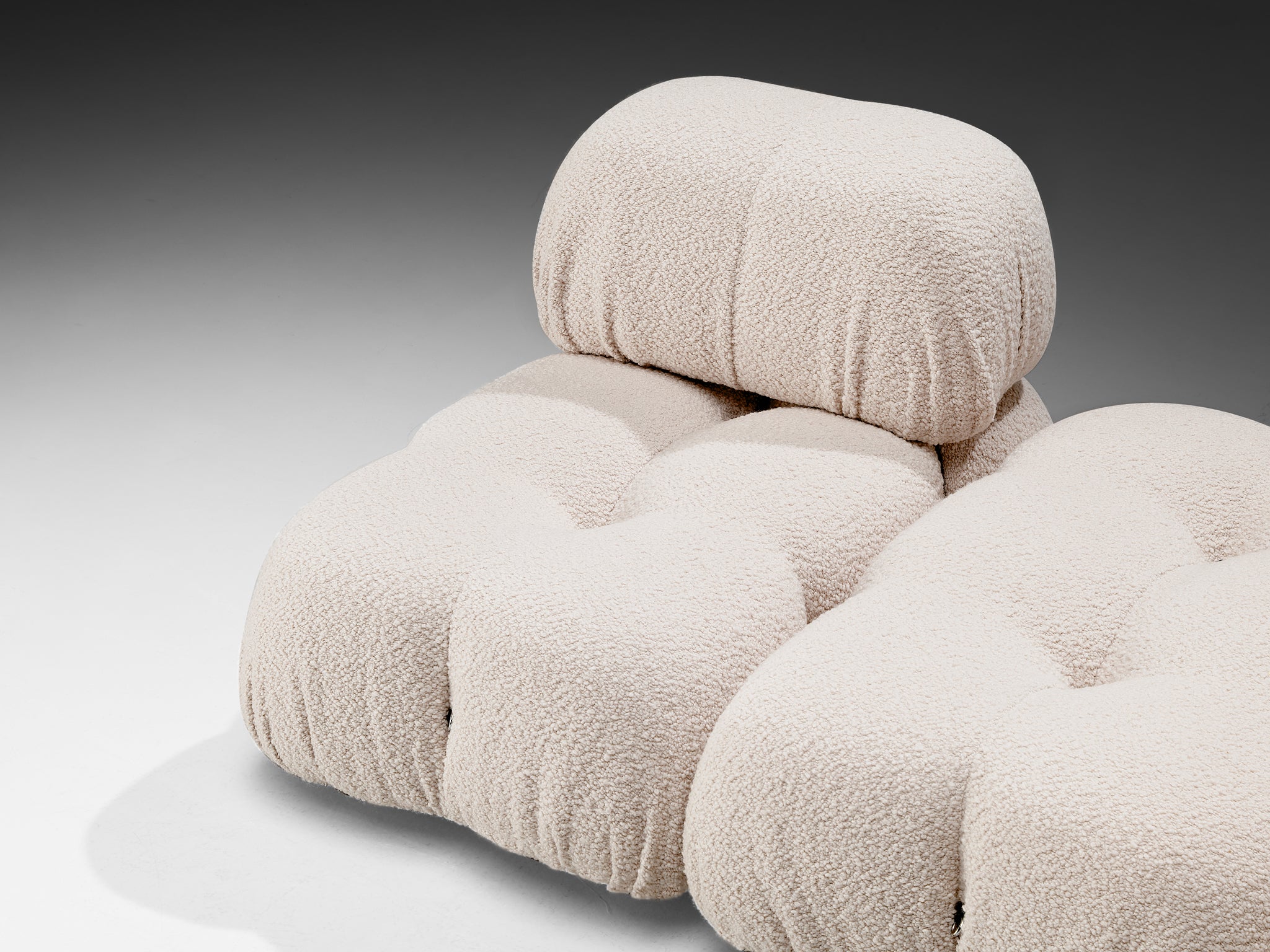 Mario Bellini Reupholstered 'Camaleonda' Modular Sofa in White Boucle