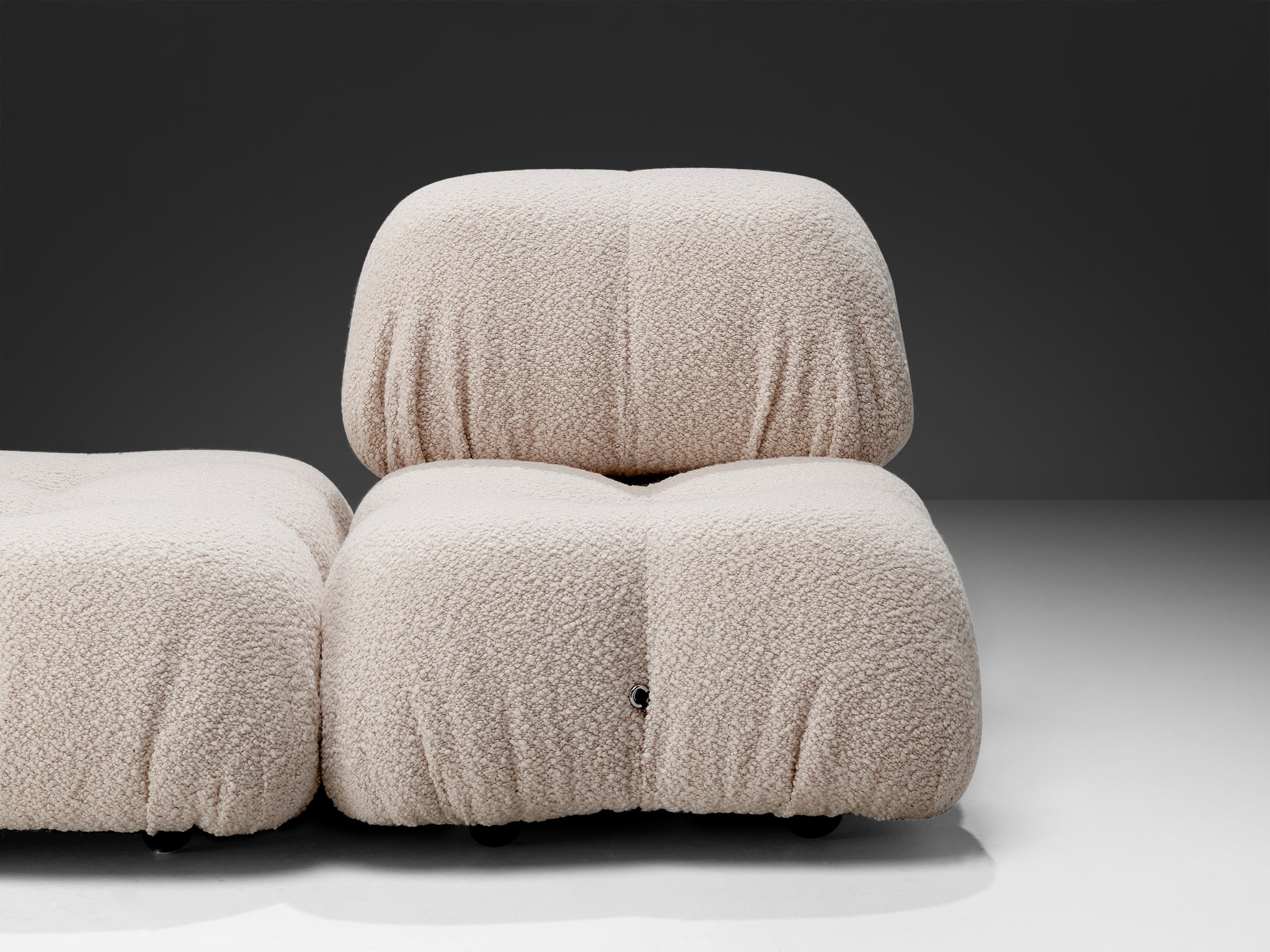 Mario Bellini Reupholstered 'Camaleonda' Modular Sofa in White Boucle