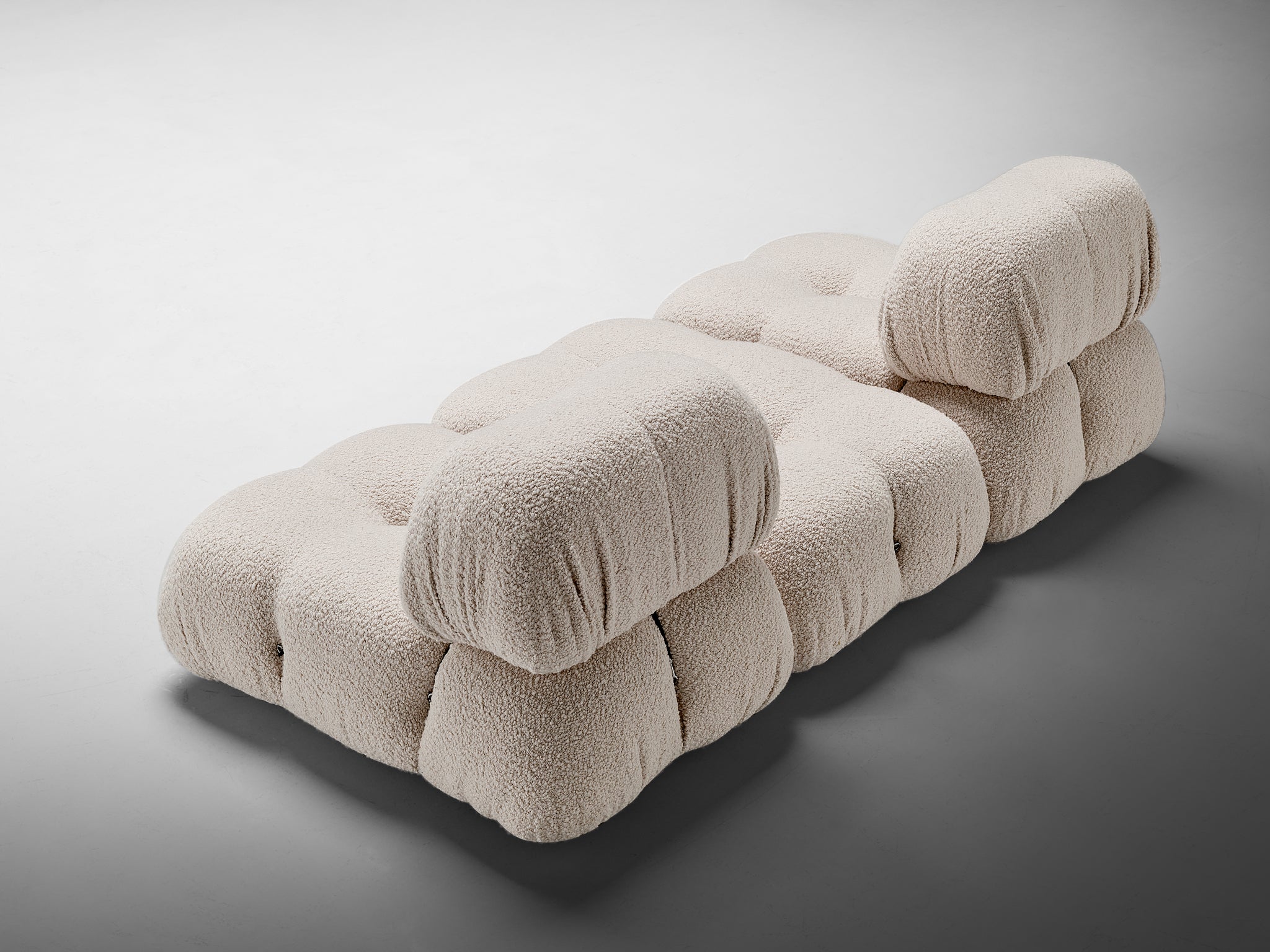 Mario Bellini Reupholstered 'Camaleonda' Modular Sofa in White Boucle