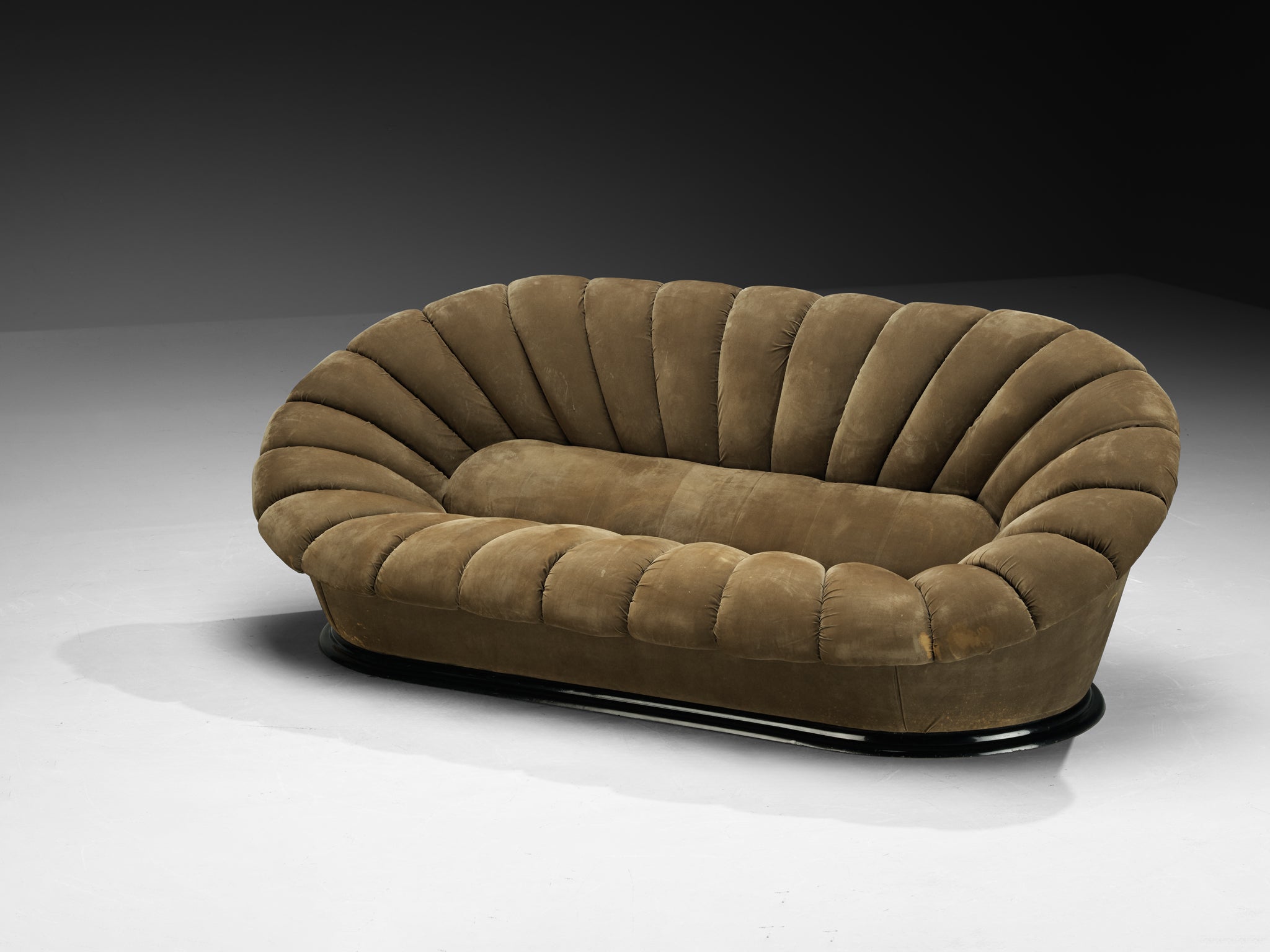 Italian Organic Sofa in Khaki Green Velvet Seating Morentz