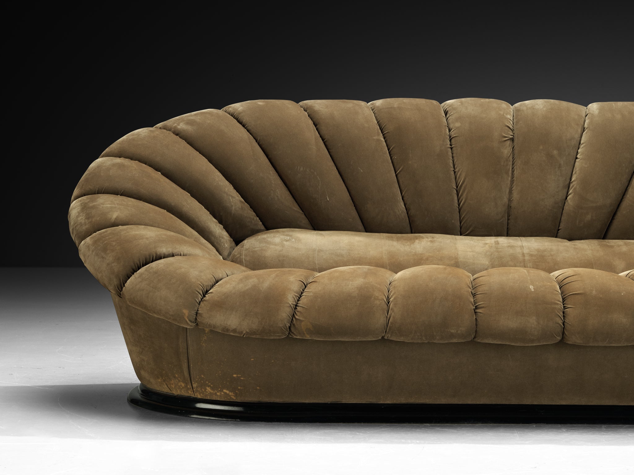 Italian Organic Sofa in Khaki Green Velvet Seating Morentz