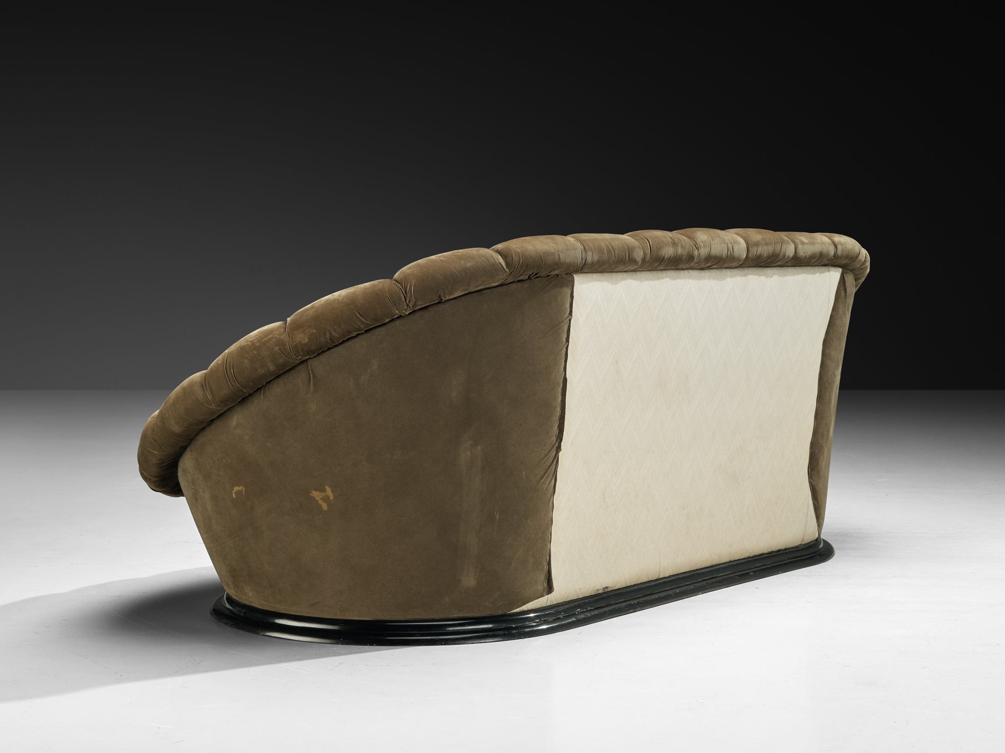 Italian Organic Sofa in Khaki Green Velvet Seating Morentz