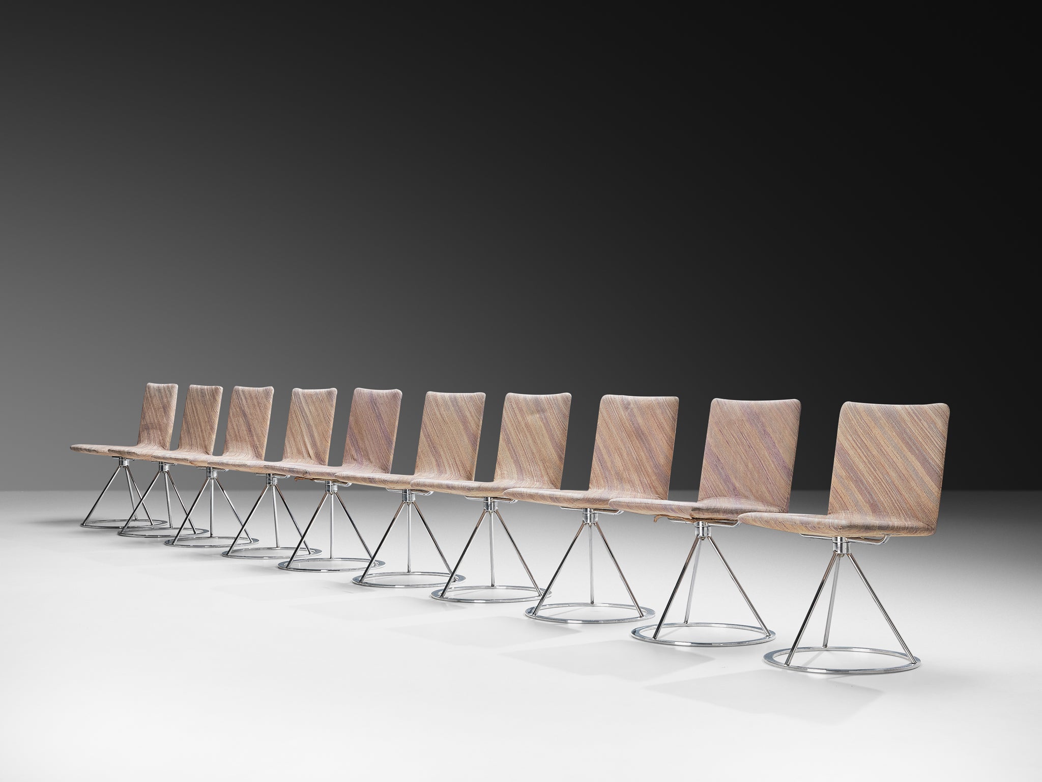 Alberto Salvati & Ambrogio Tresoldi for Saporiti Set of Ten 'Dania' Chairs Seating Morentz