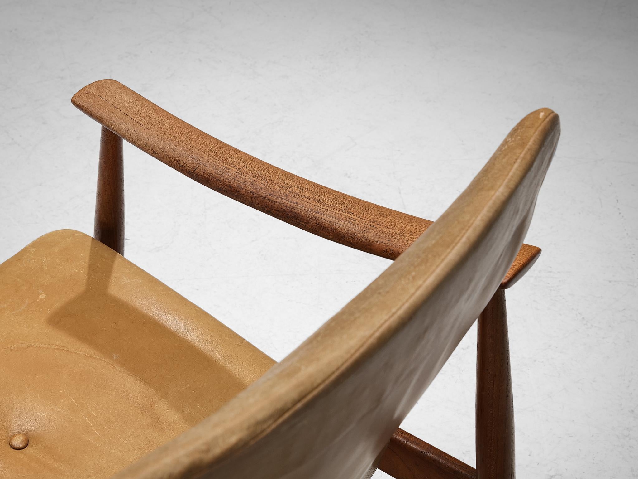 Finn Juhl for France & Søn Lounge Chair in Teak and Leather