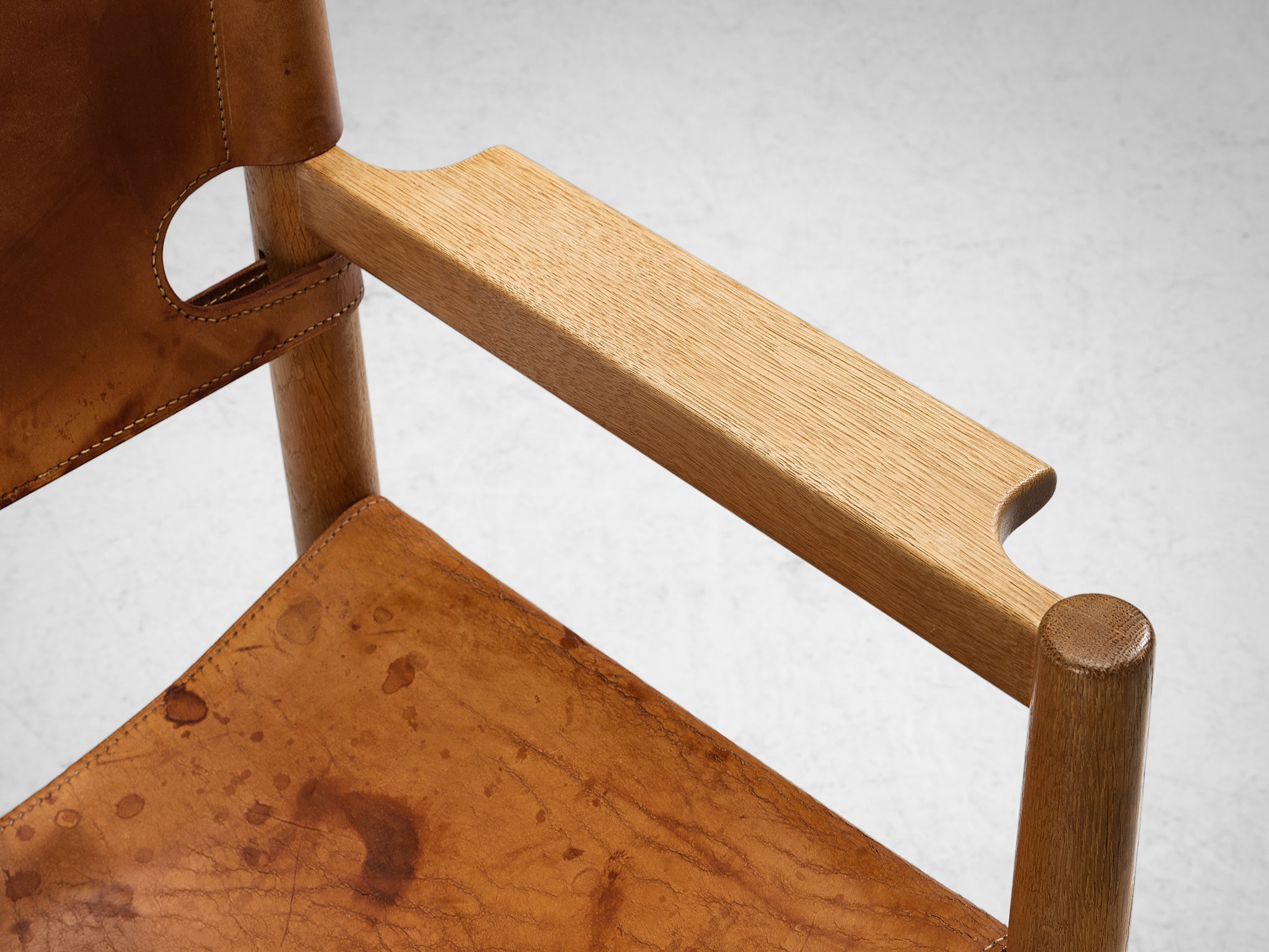 Børge Mogensen for Fredericia Pair of Armchairs in Oak and Leather seating Morentz