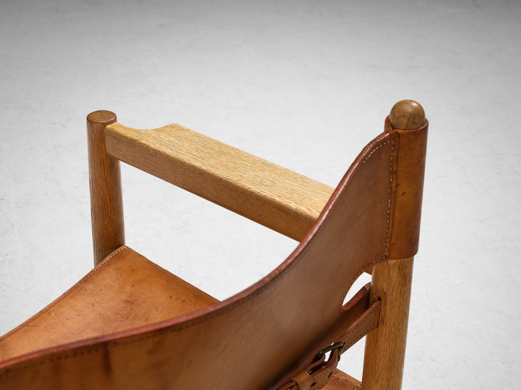 Børge Mogensen for Fredericia Pair of Armchairs in Oak and Leather seating Morentz