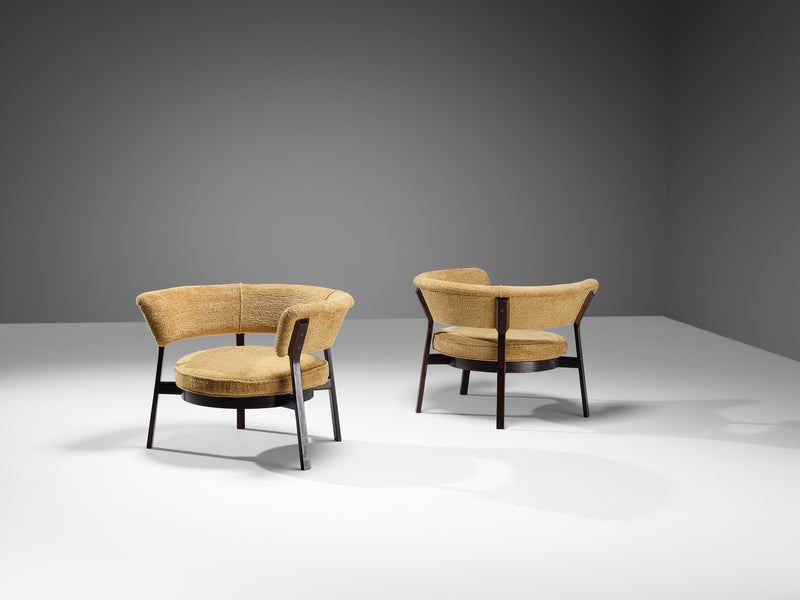 Eugenio Gerli for Tecno 'P28' Pair of Lounge Chairs in Wengé