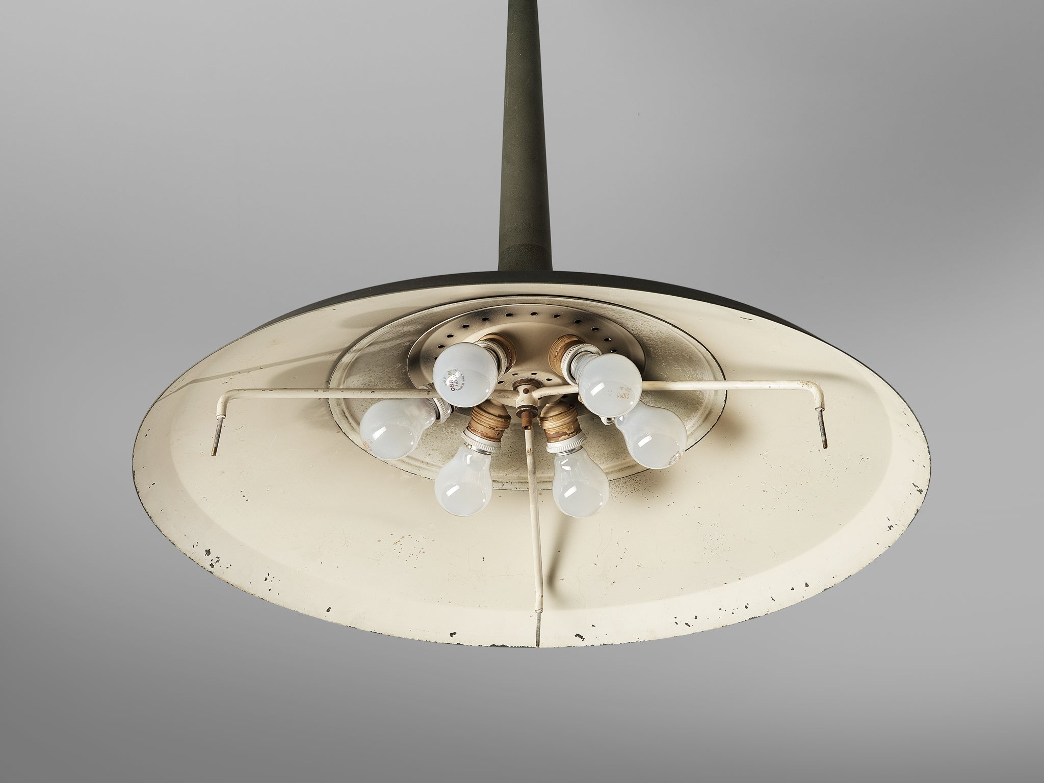 Max Ingrand for Fontana Arte Chandelier in Satin Crystal and Brass Lighting Morentz