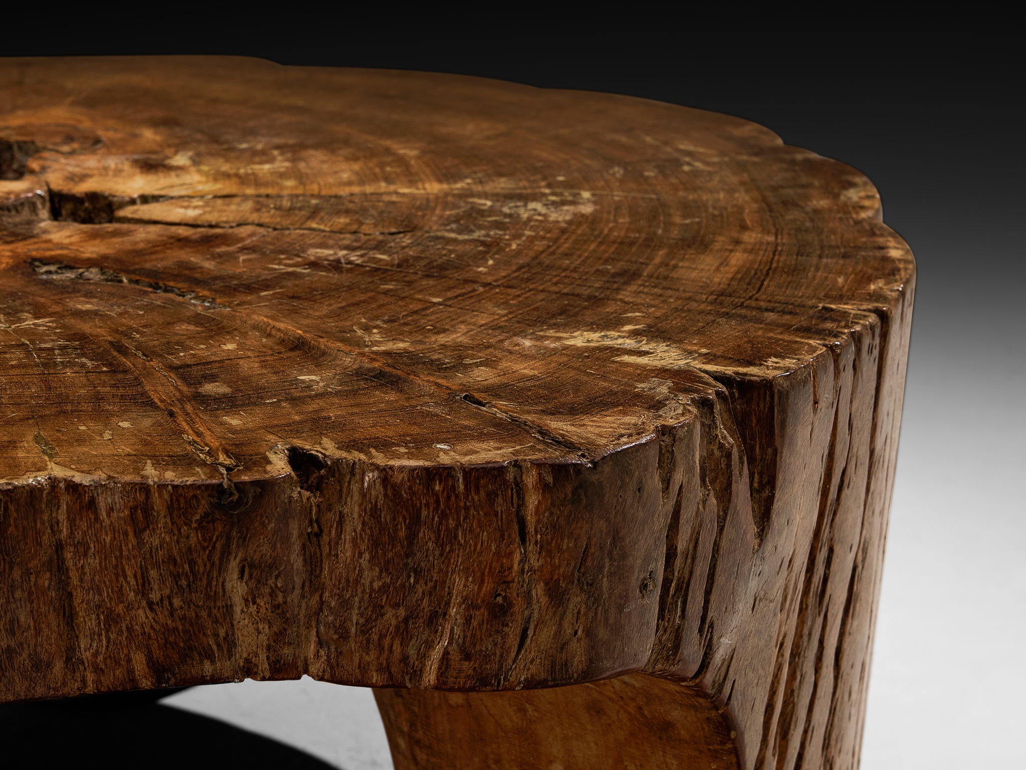 José Zanine Caldas Hand-Carved Coffee Table in Brazilian Hardwood Tables Morentz