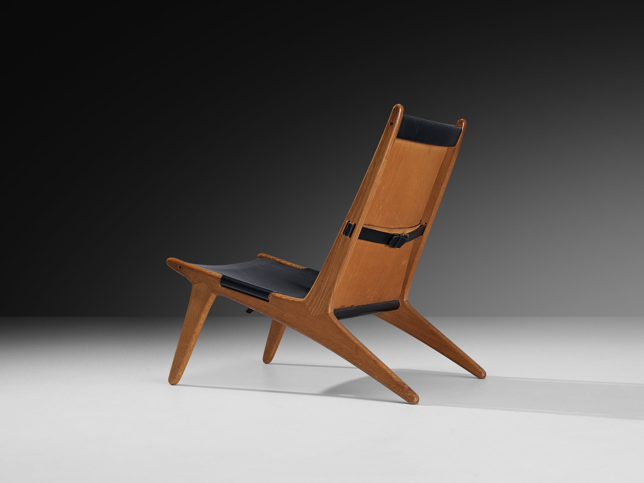 Uno & Östen Kristiansson for Luxus Pair of Hunting Chairs in Leather Seating Morentz