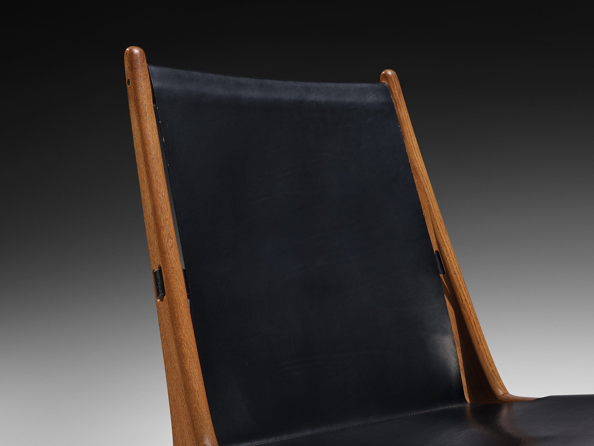 Uno & Östen Kristiansson for Luxus Pair of Hunting Chairs in Leather Seating Morentz