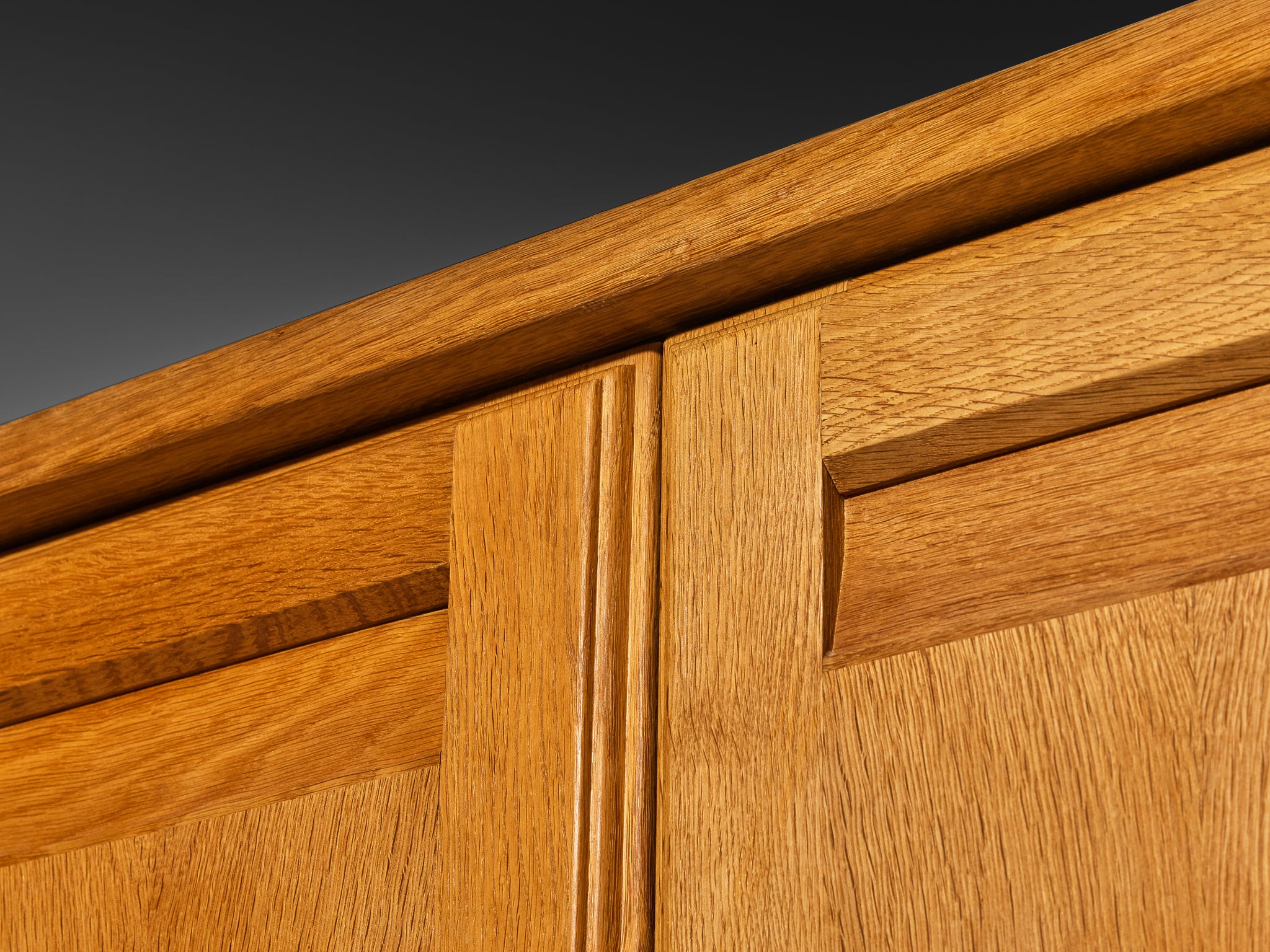 Guillerme & Chambron Large Cabinet or Wardrobe in Solid Oak Case pieces and storage cabinets Morentz