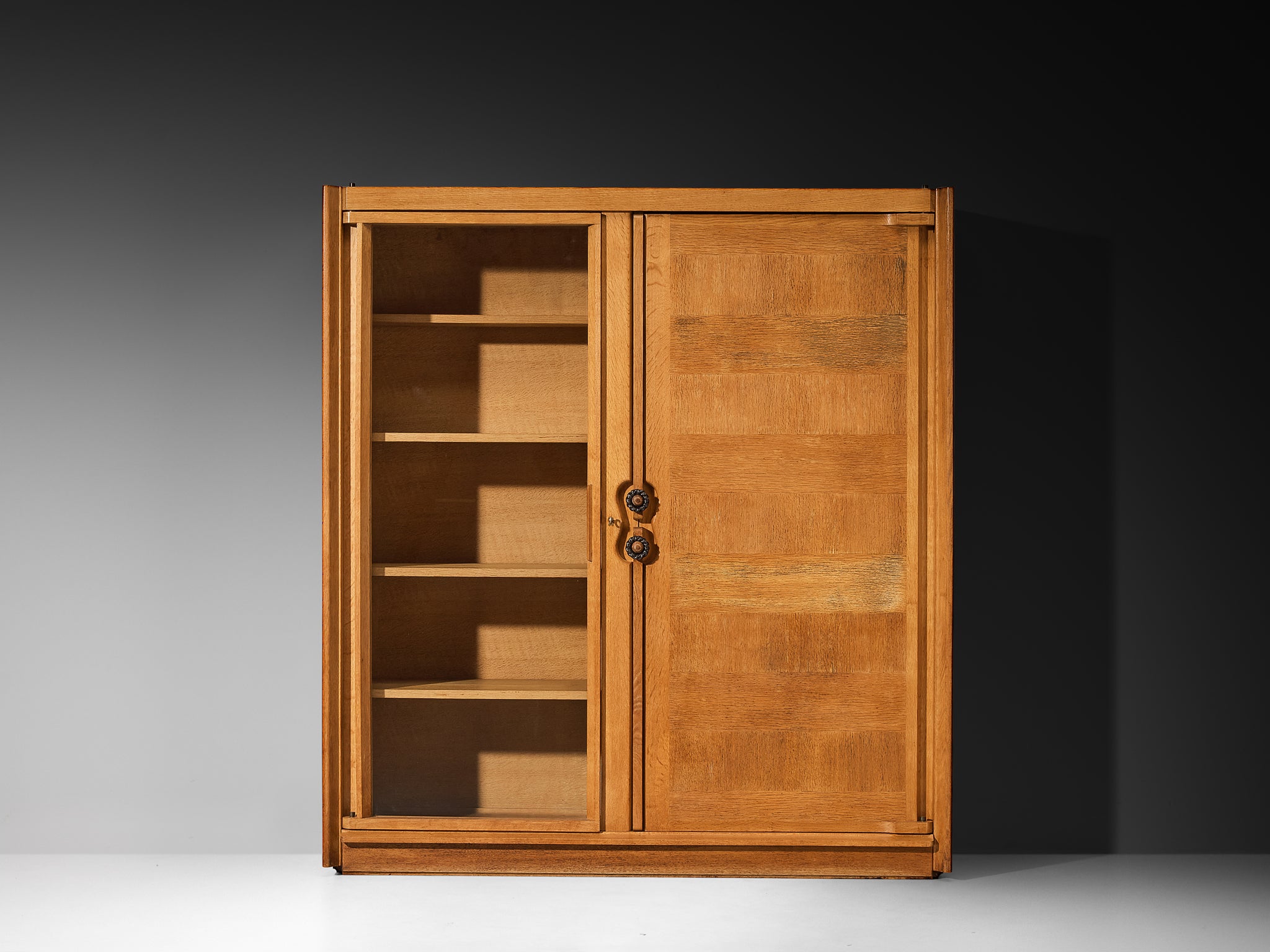 Guillerme & Chambron Highboard in Oak with Ceramic Handles Case pieces and storage cabinets Morentz