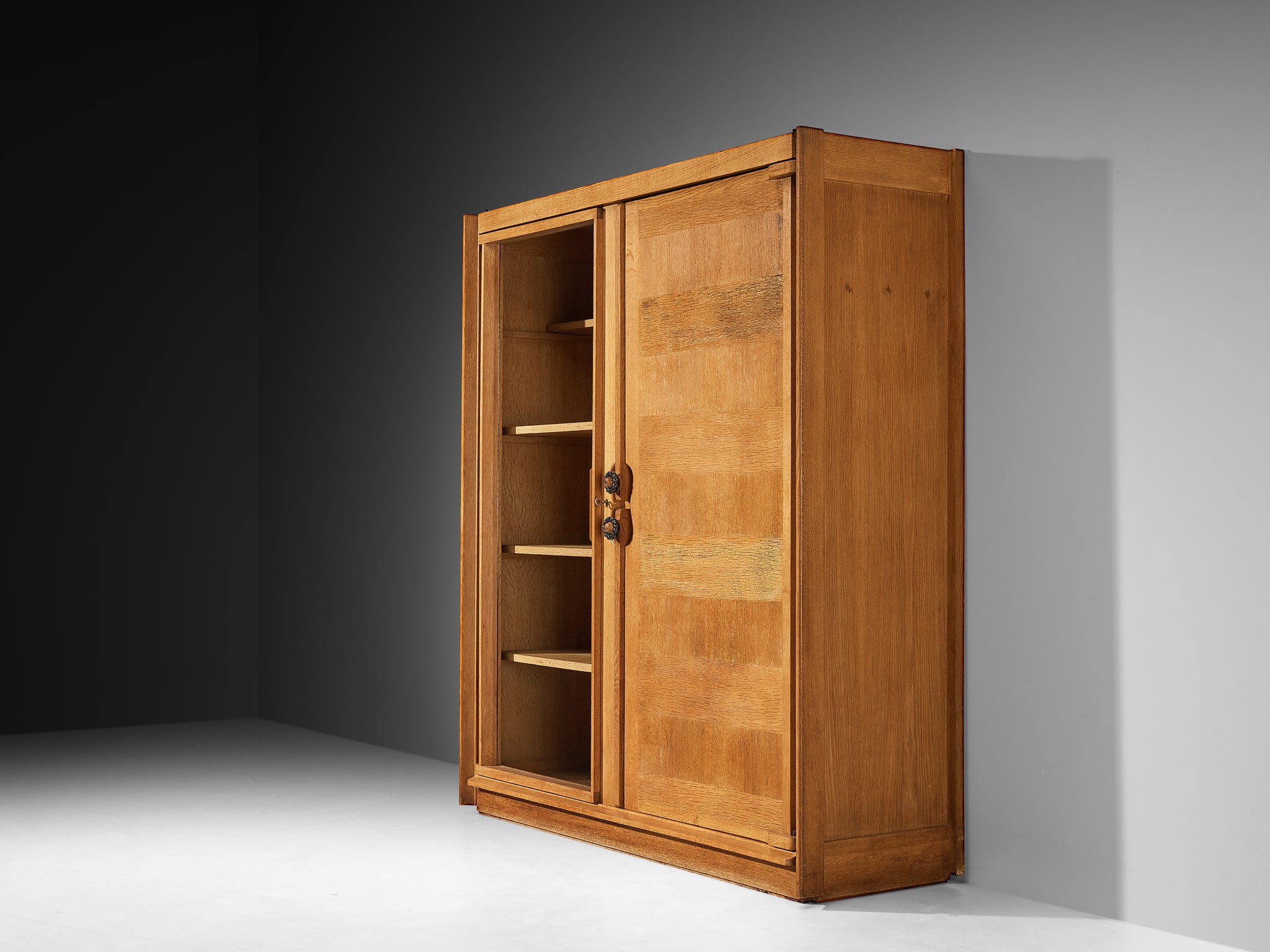 Guillerme & Chambron Highboard in Oak with Ceramic Handles Case pieces and storage cabinets Morentz