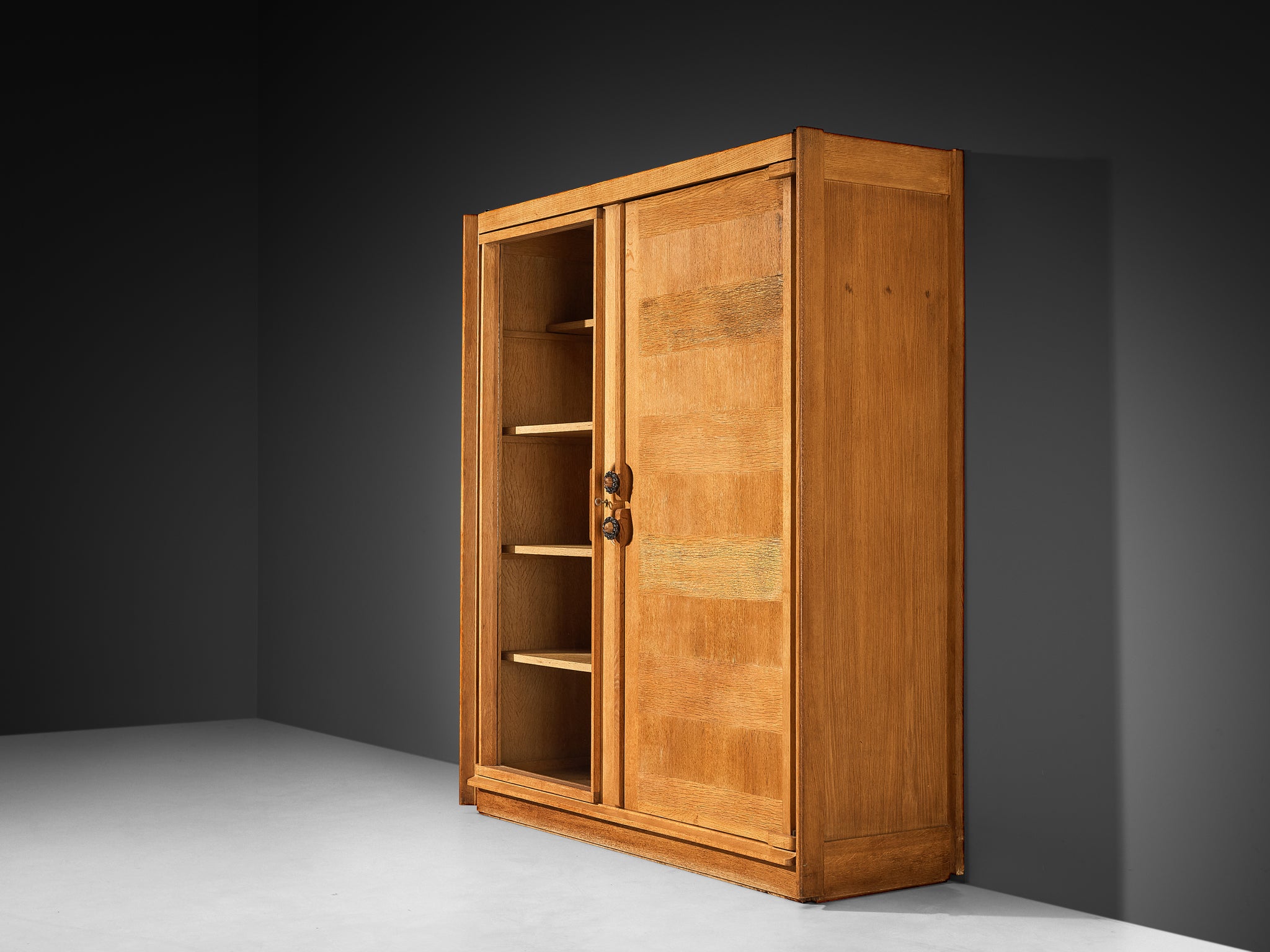 Guillerme & Chambron Highboard in Oak with Ceramic Handles Case pieces and storage cabinets Morentz