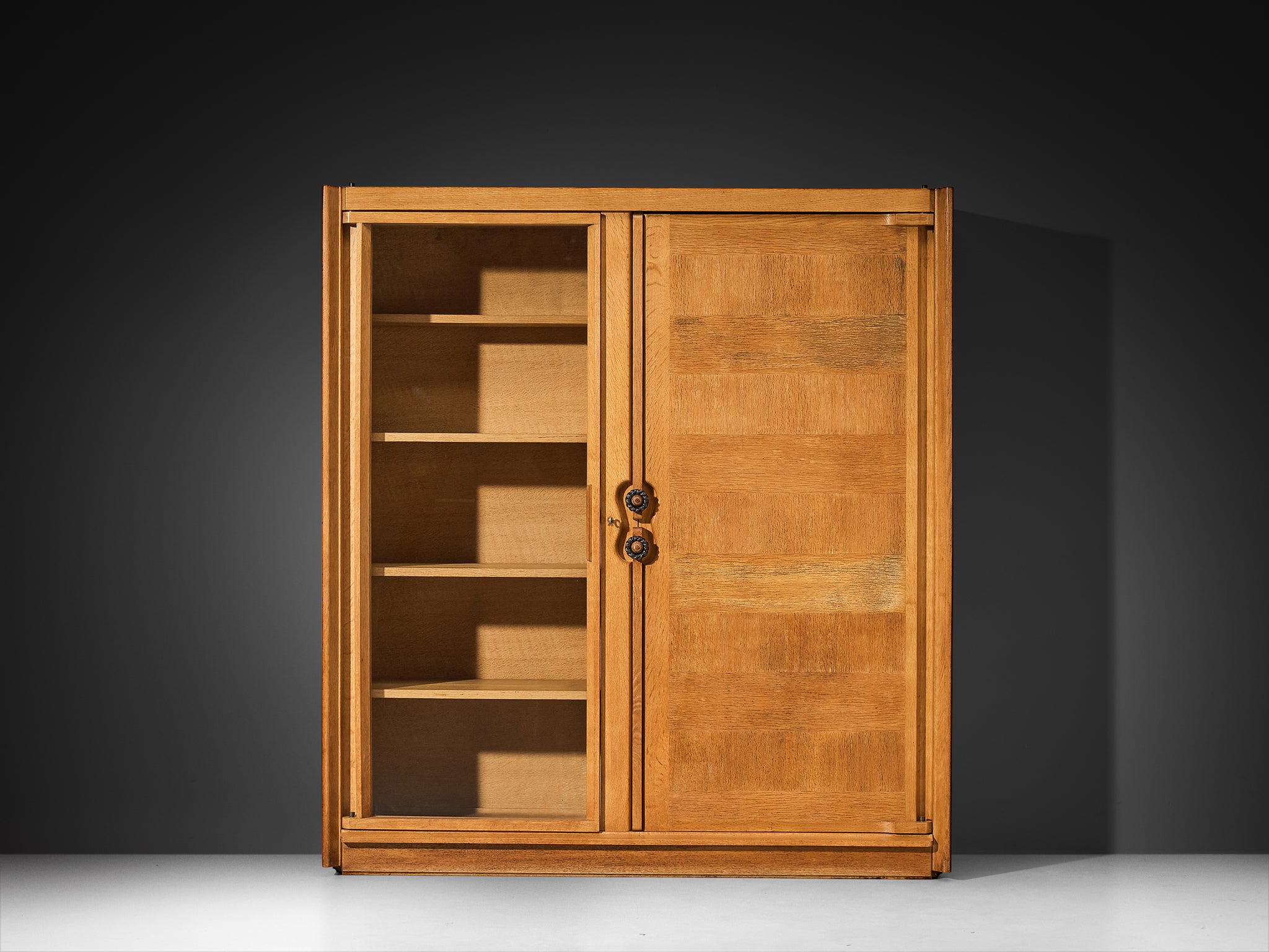 Guillerme & Chambron Highboard in Oak with Ceramic Handles Case pieces and storage cabinets Morentz
