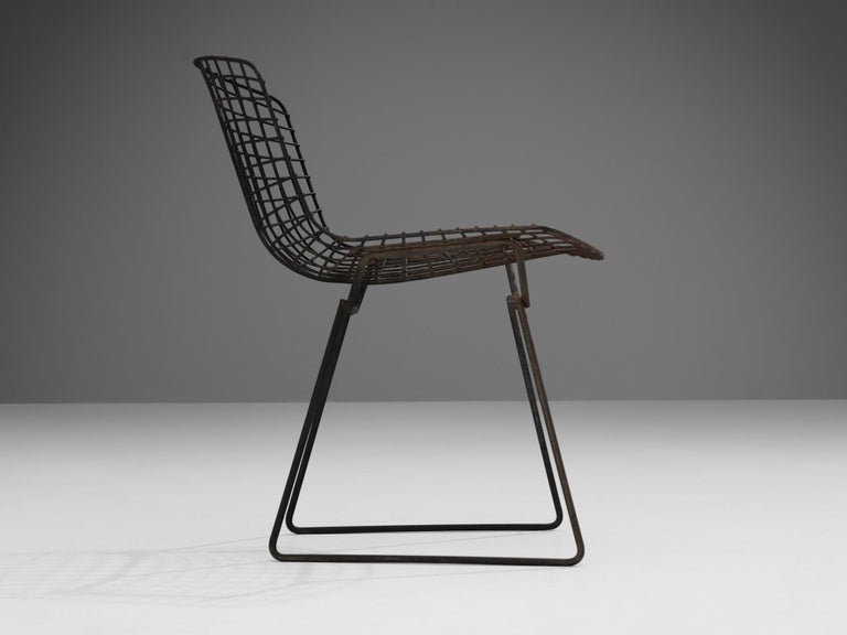 Harry Bertoia for Knoll Pair of Outdoor 'Side Chairs' in Black Coated Steel