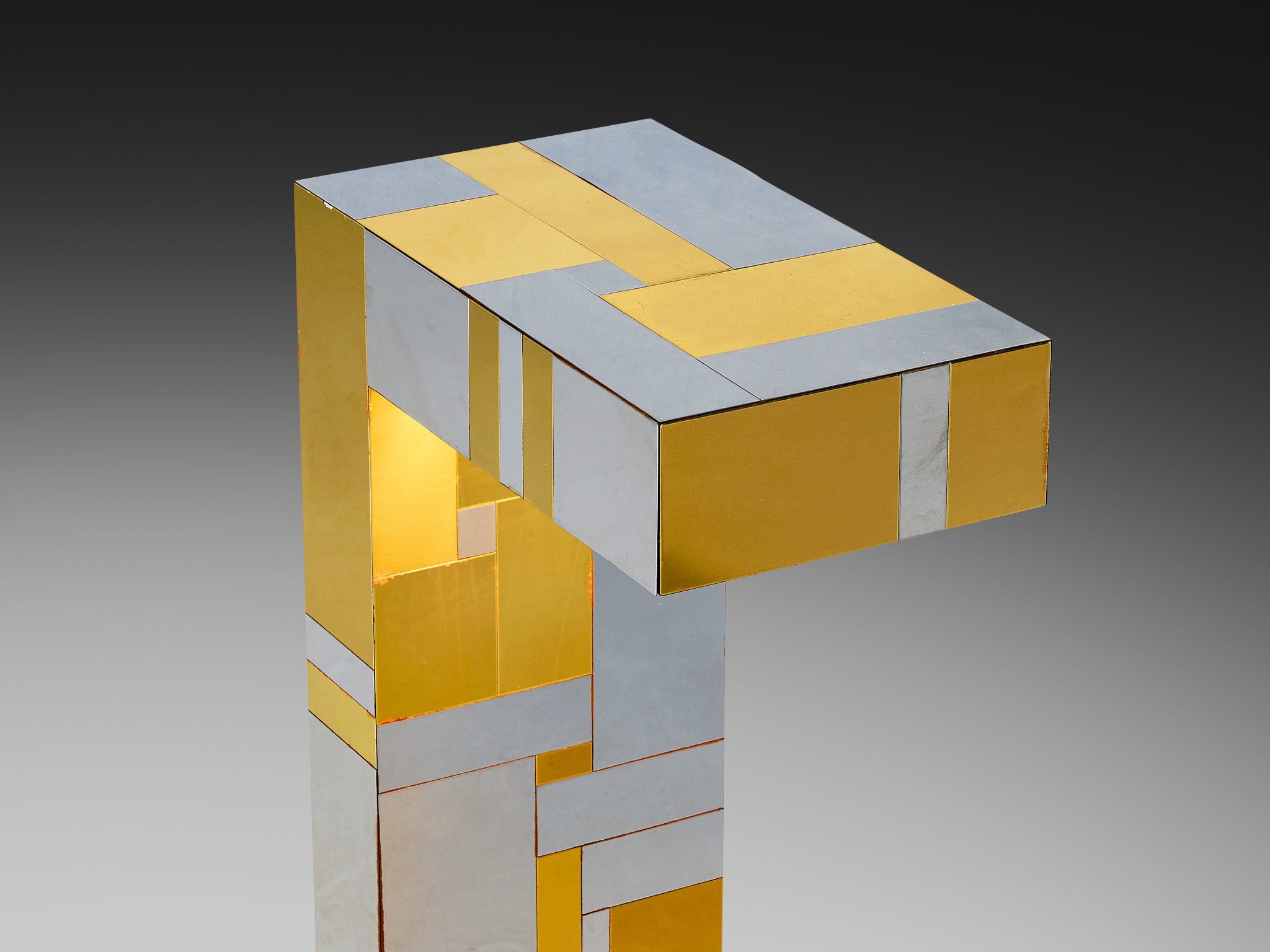 Paul Evans Directional 'Cityscape' Floor Lamp in Chrome-plated Steel and Brass Lighting Morentz