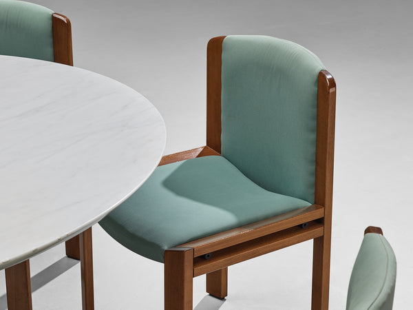 Joe Colombo for Pozzi Set of Six Dining Chairs with Italian Marble Table