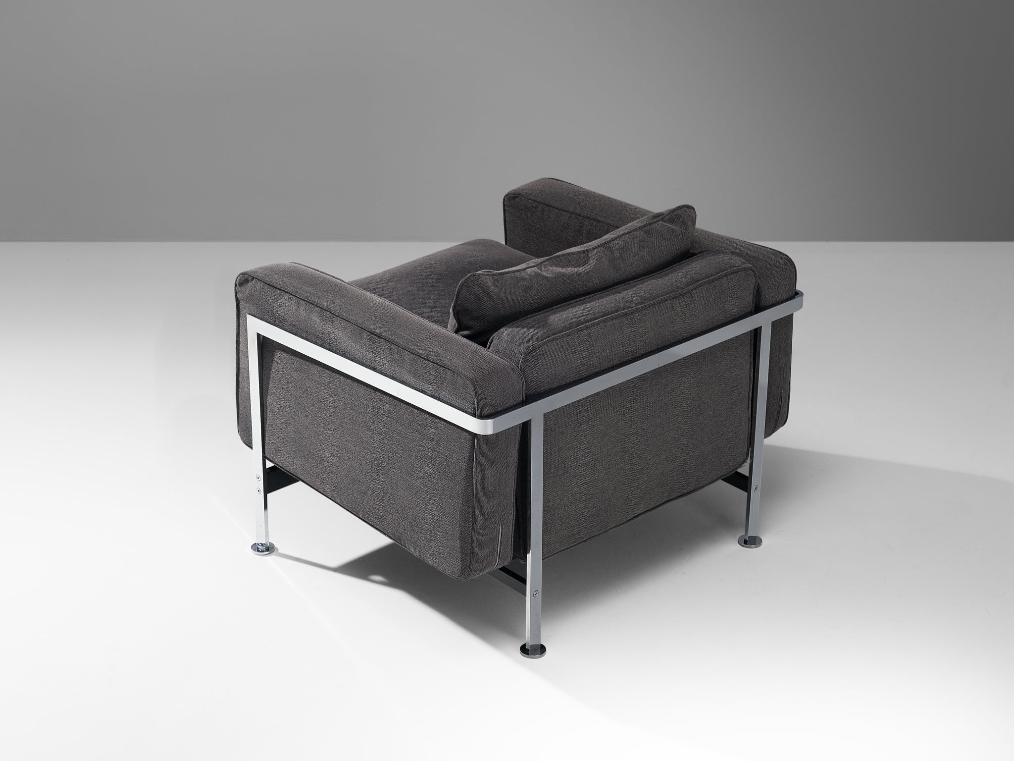 Robert Haussmann for De Sede Pair of Lounge Chairs in Grey Fabric and Steel seating Morentz