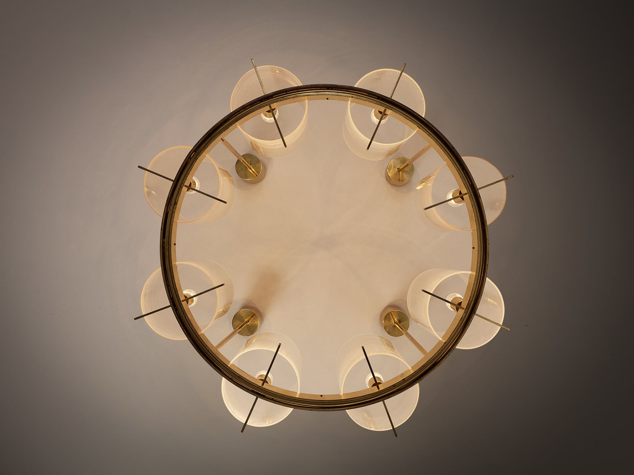 Hans-Agne Jakobsson Chandelier in Brass and Blown Glass
