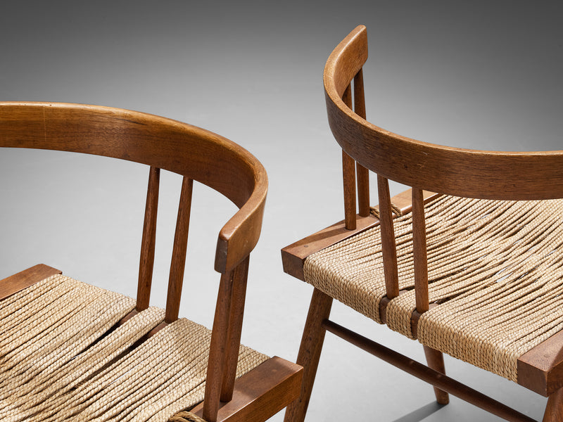 Nakashima 'Grassseated Chairs' in Walnut and Sea Grass Morentz