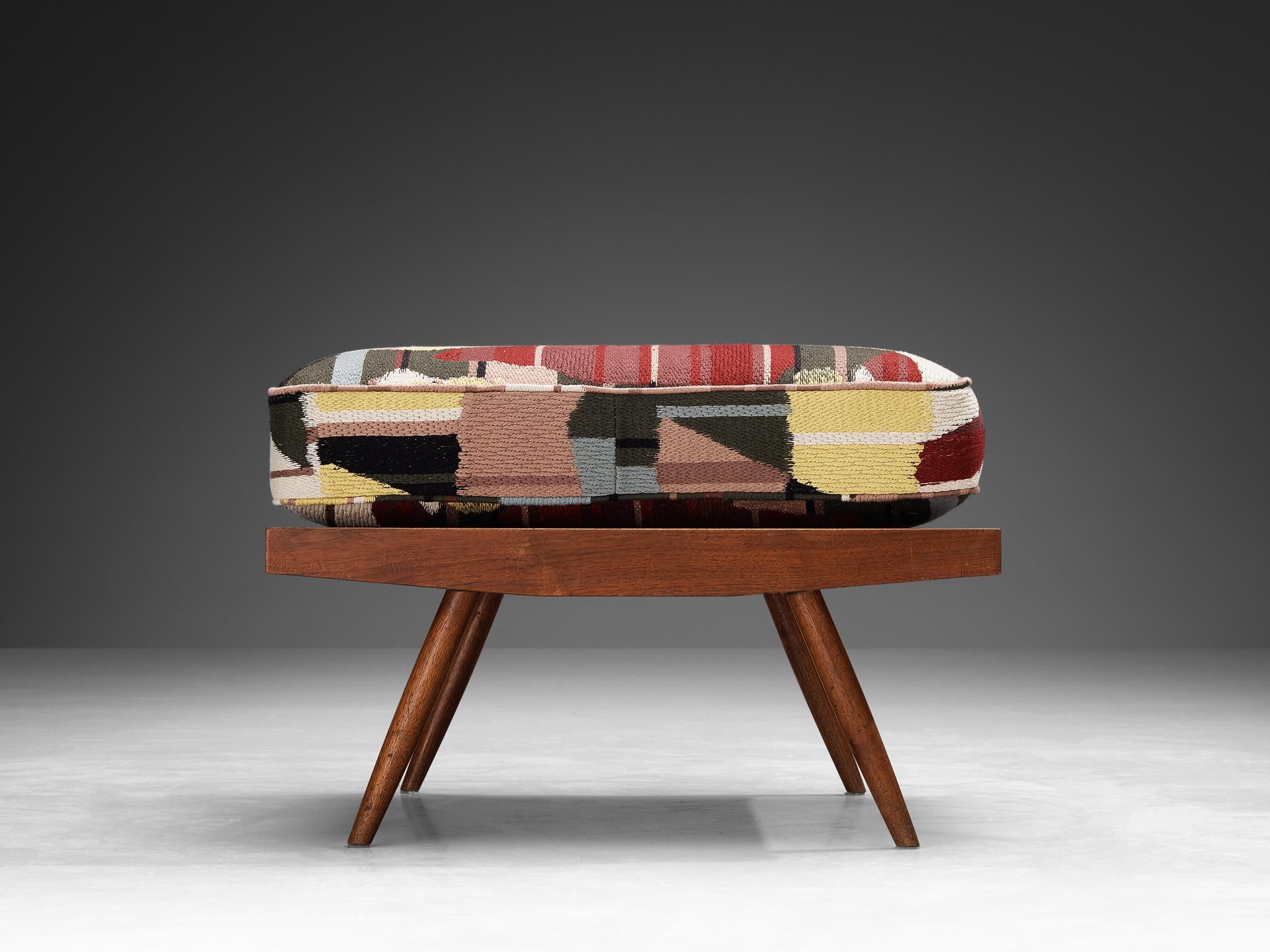 George Nakashima 'Cushion' Spindleback Lounge Chair and Ottoman in Walnut