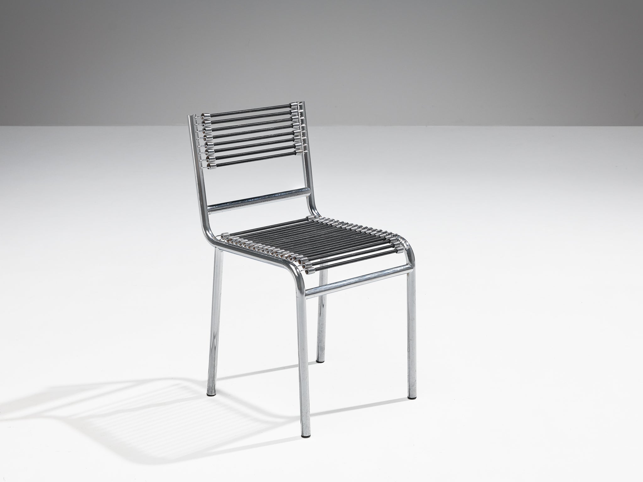 René Herbst 'Sandows' Dining Chair in Steel and Cord seating Morentz