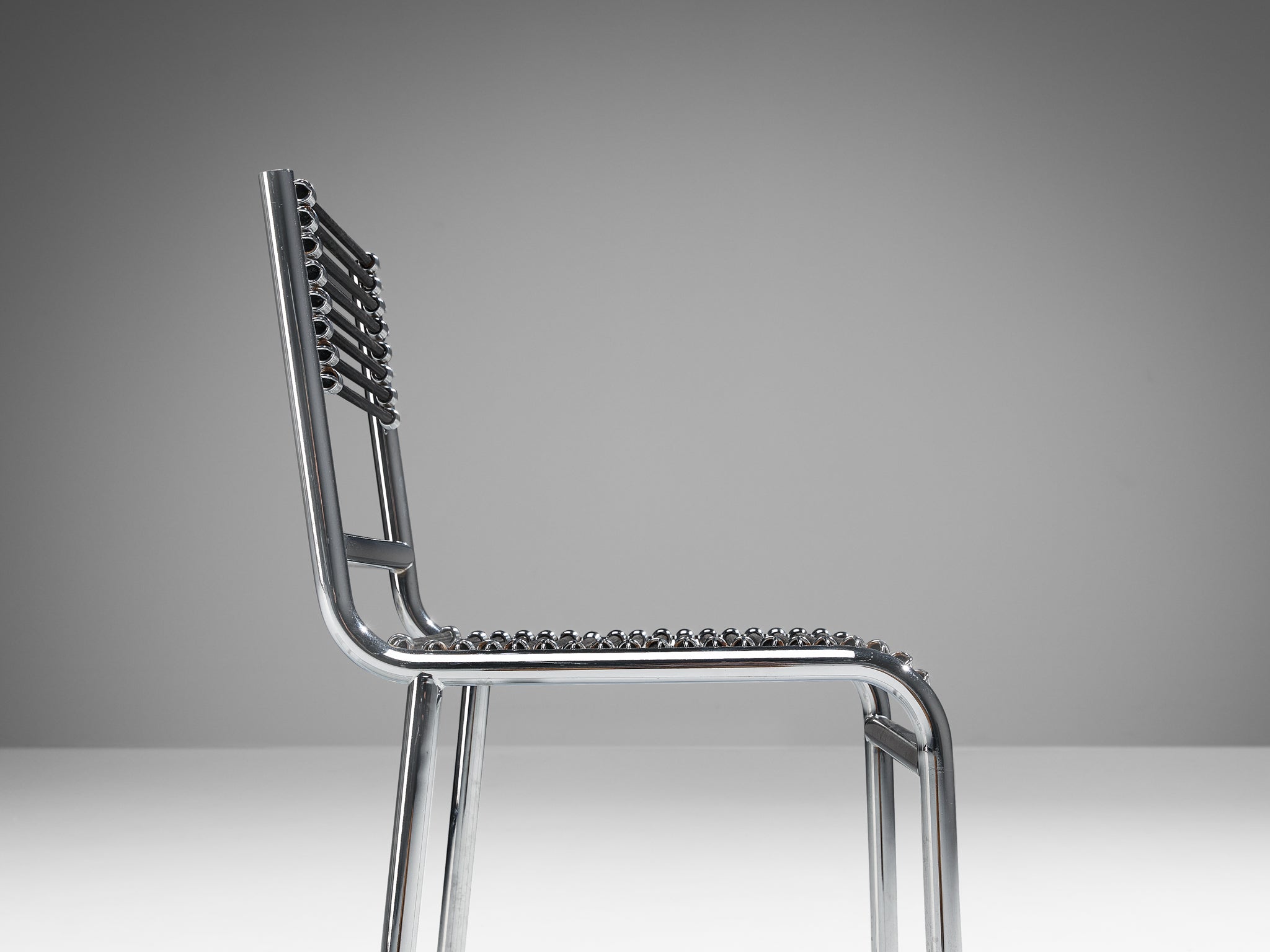 René Herbst 'Sandows' Dining Chair in Steel and Cord seating Morentz
