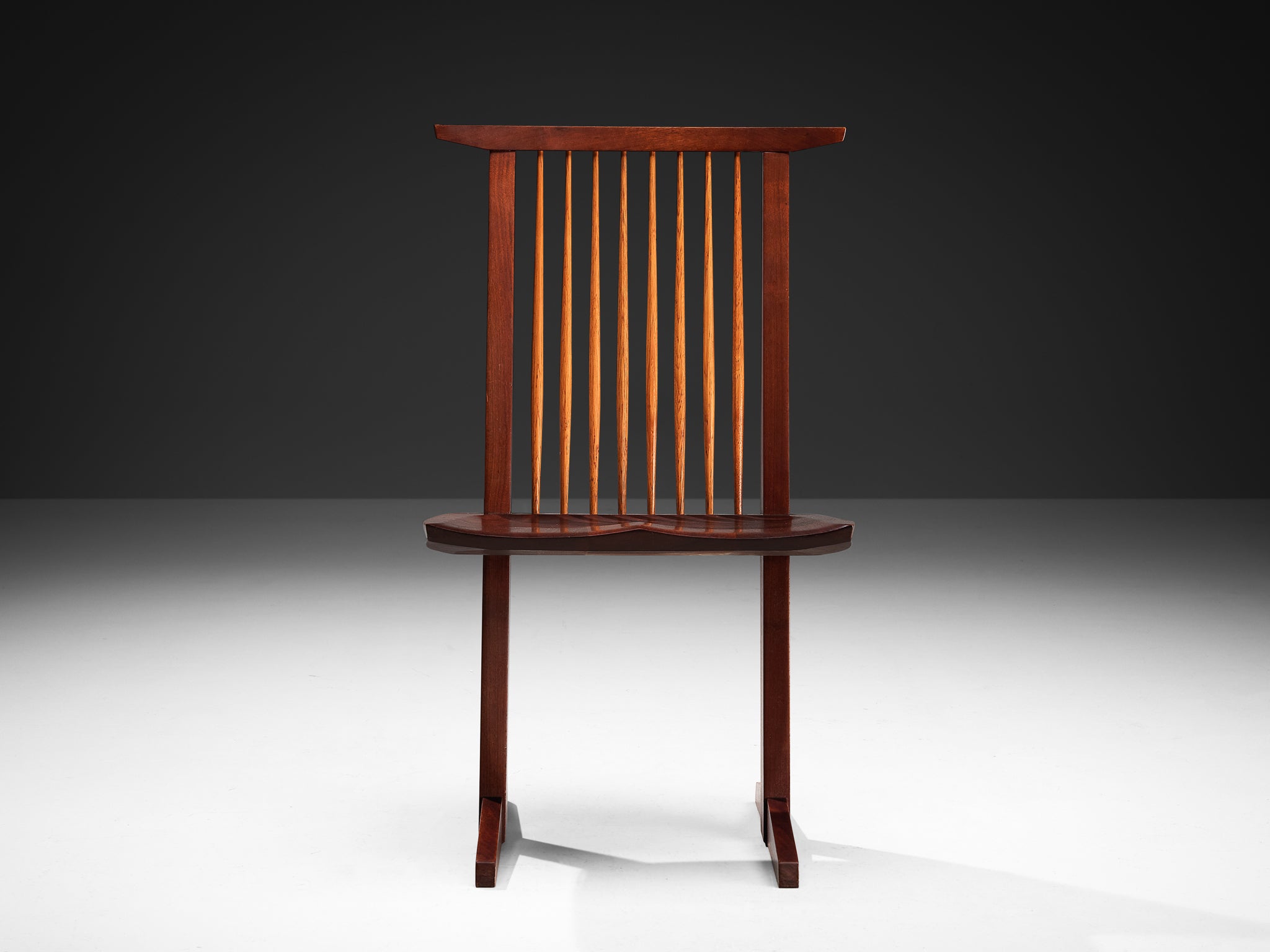 George Nakashima Set of Four 'Conoid' Chairs in Walnut Seating Morentz