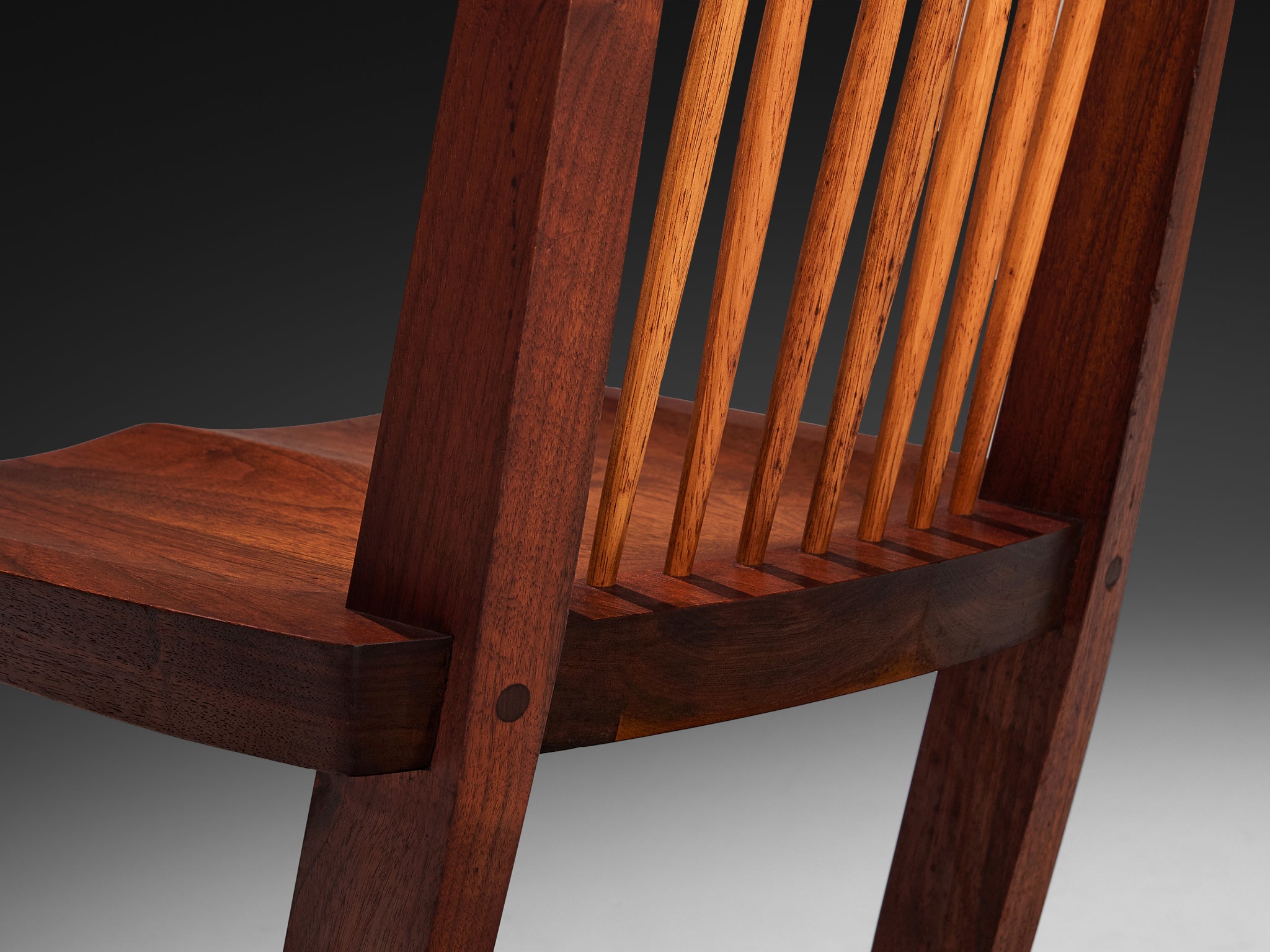 George Nakashima Set of Four 'Conoid' Chairs in Walnut Seating Morentz